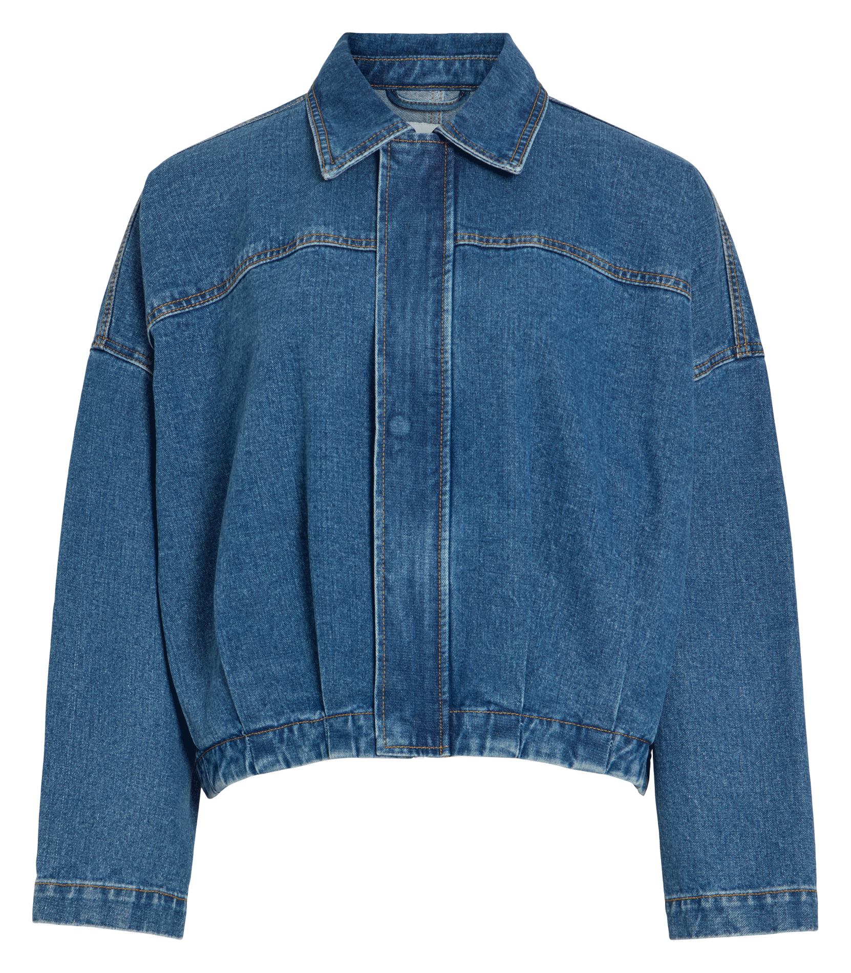 Oversized zip-up denim jacket VILA Blue