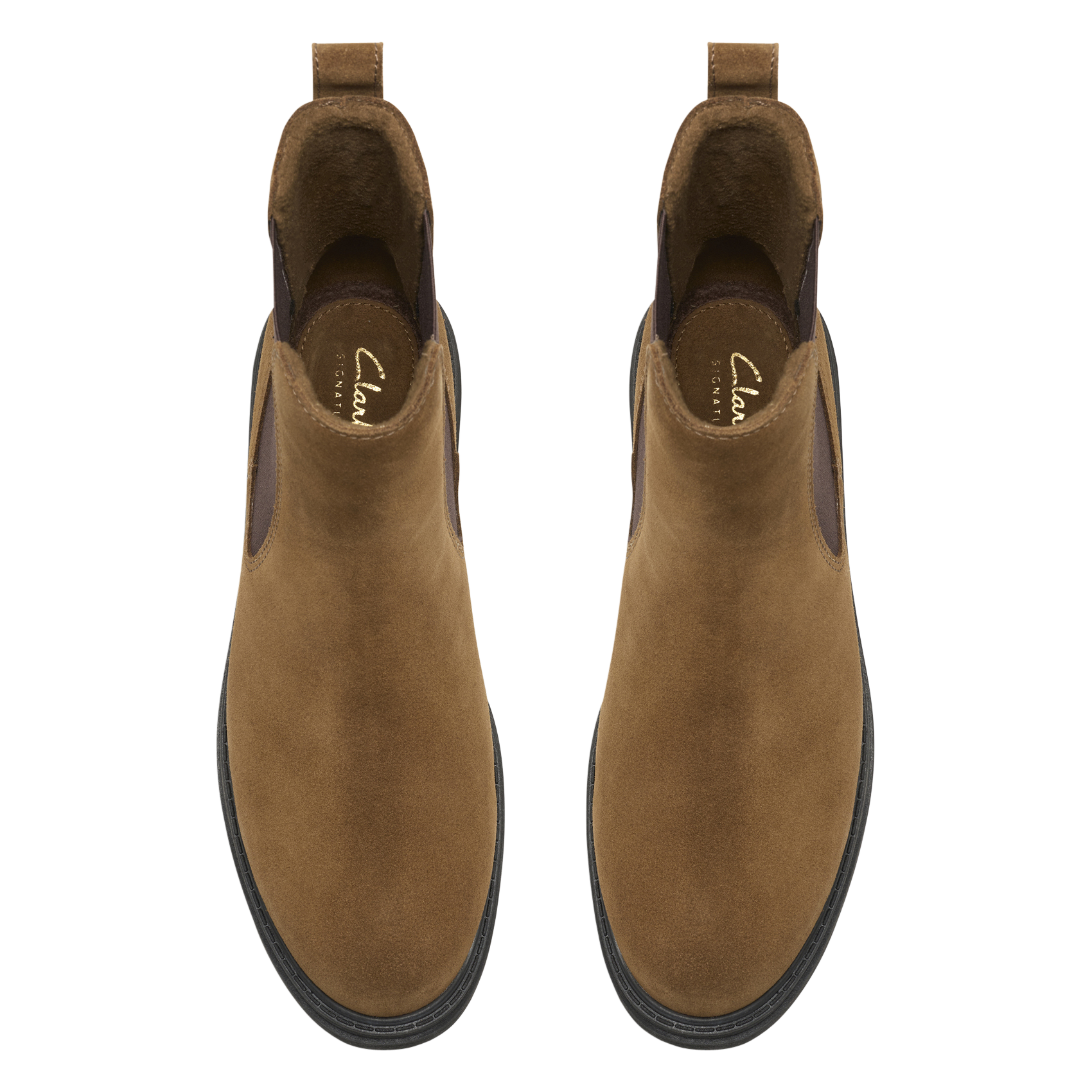 Lederstiefeletten mit runder Schuhspitze CLARKS Braun
