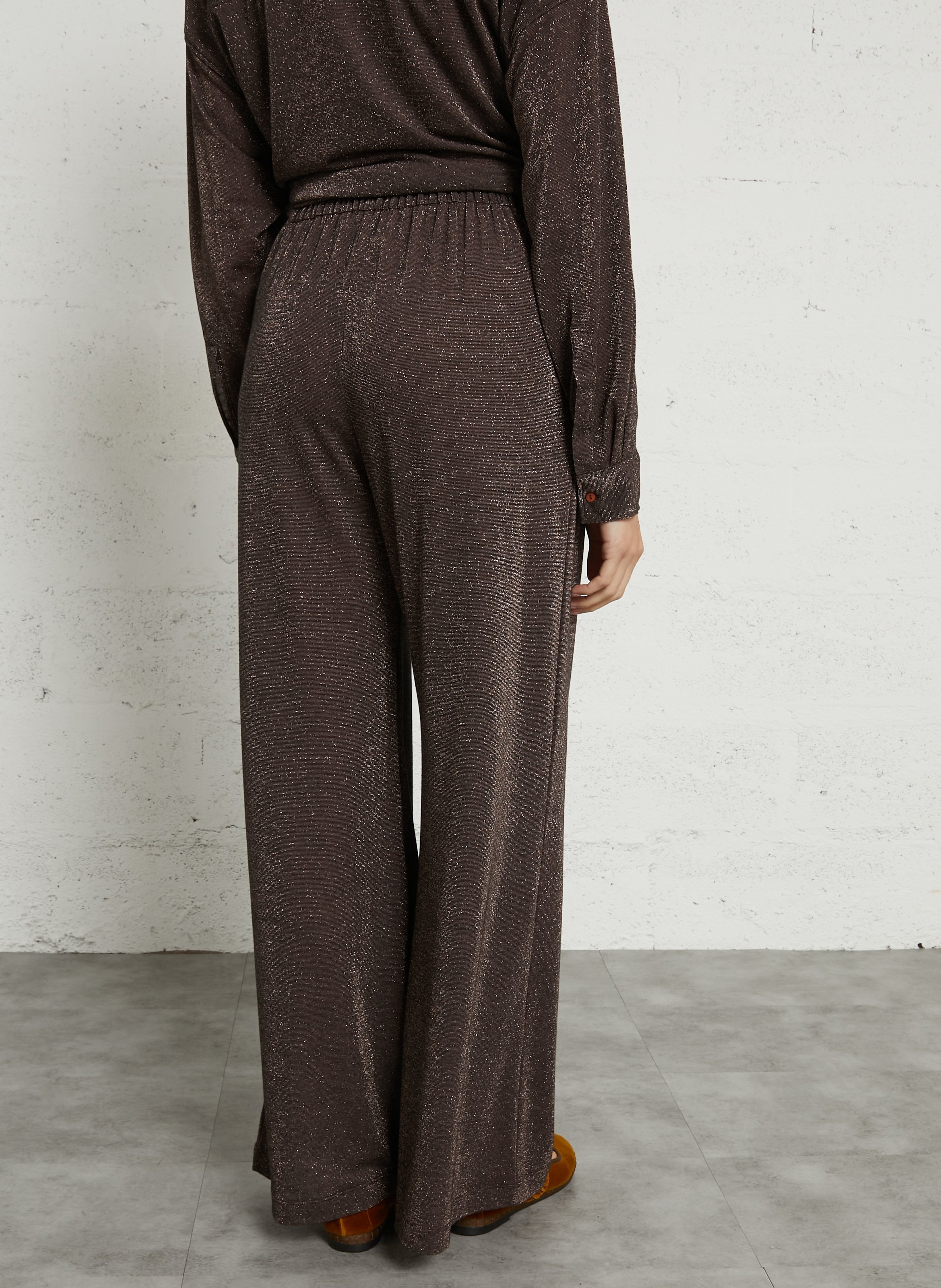Fluid high-rise wide-leg pants MOMONI Plums
