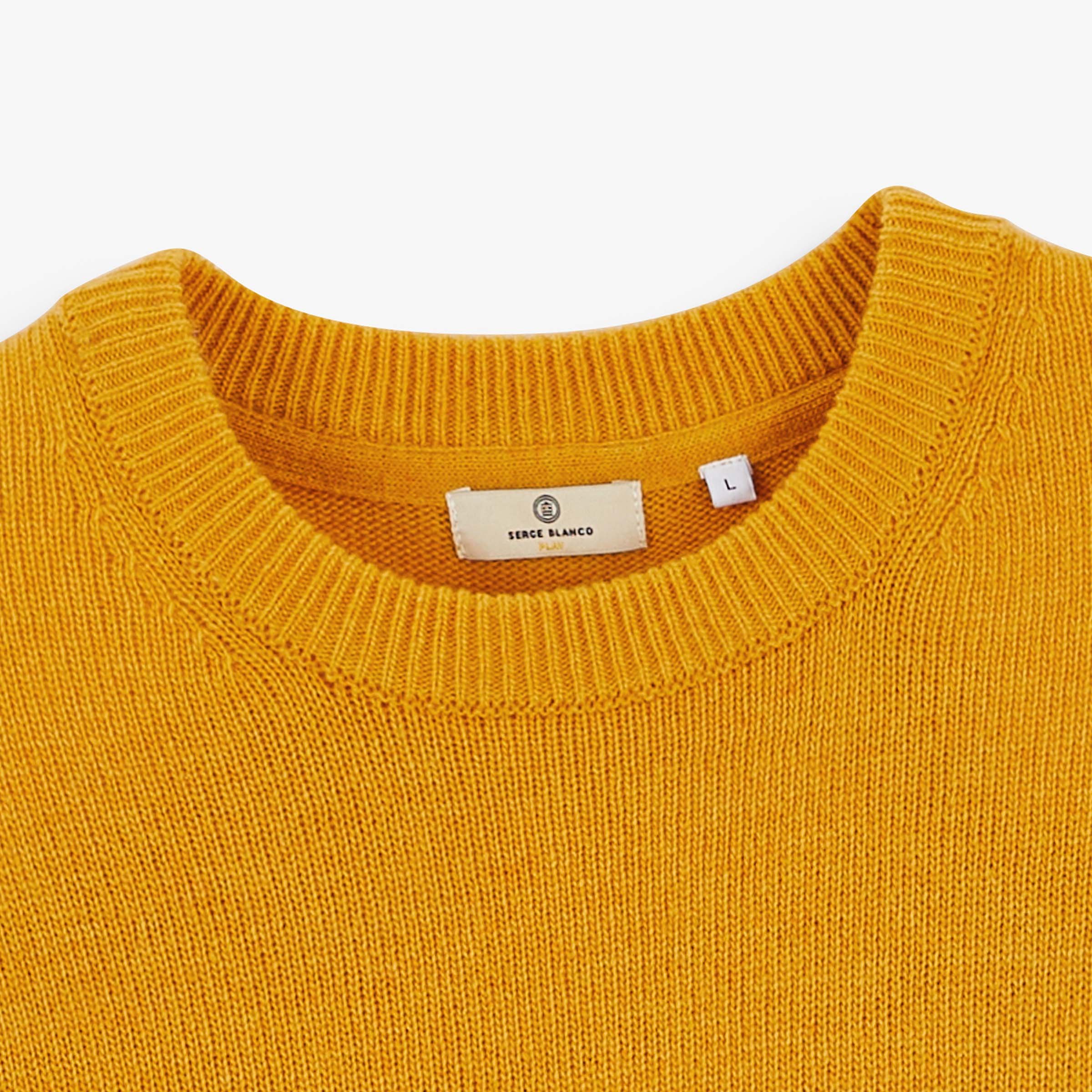 MADANI yellow crew-neck wool sweater SBPLAY SERGE BLANCO Yellow