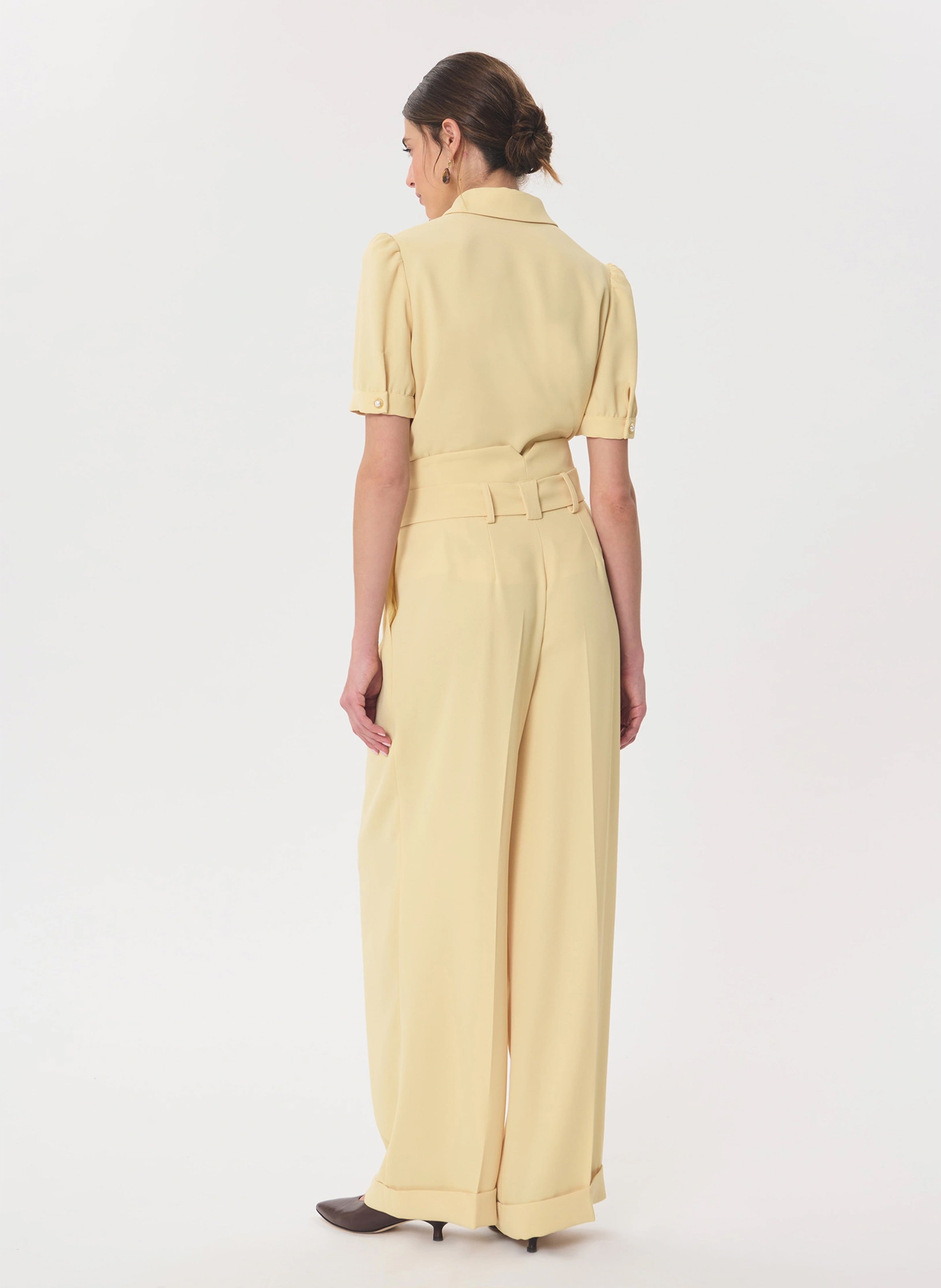 Pantalon large évasée TARA JARMON Jaune