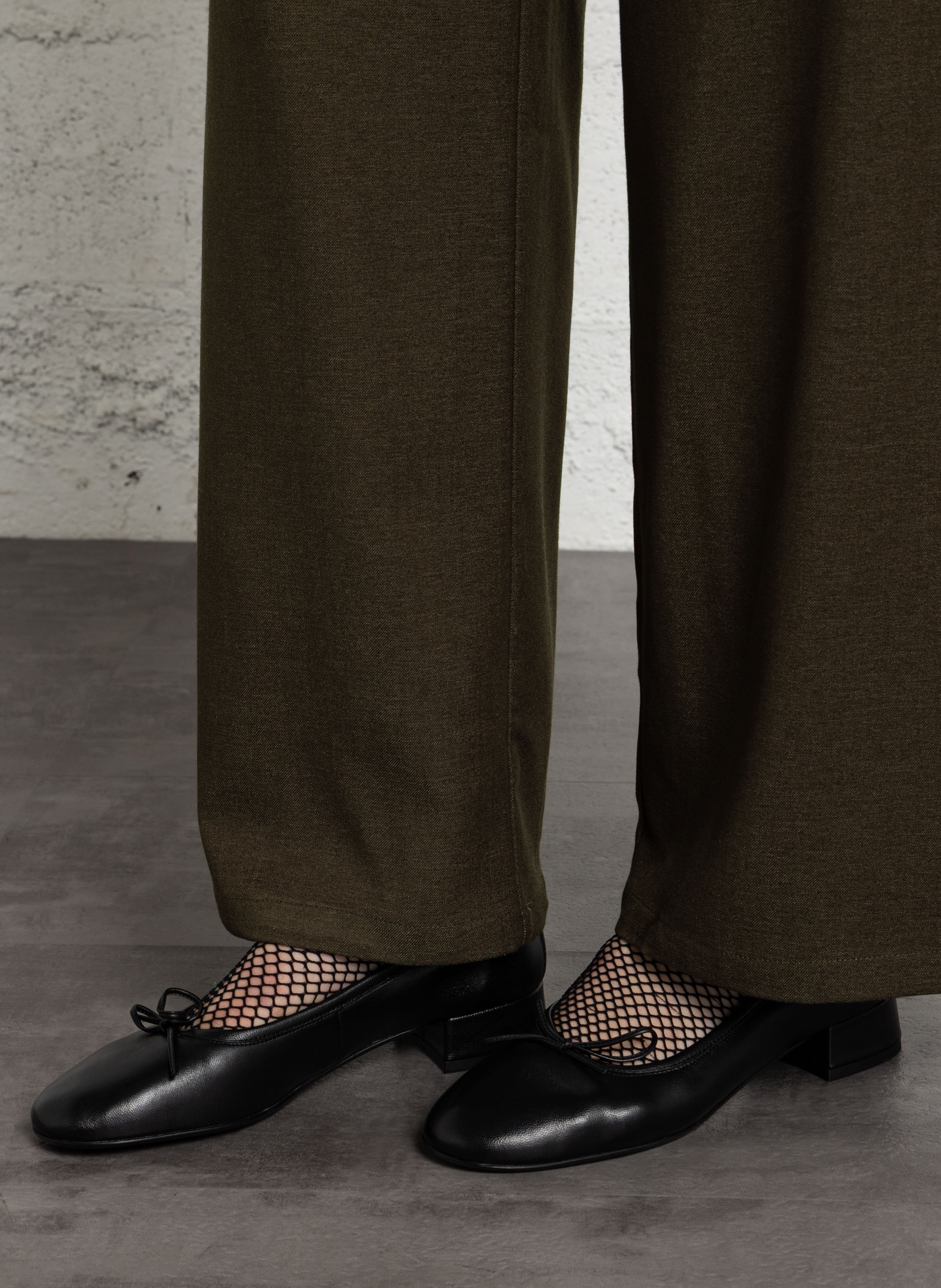 Leder-Ballerinas mit Absatz REQINS Schwarz