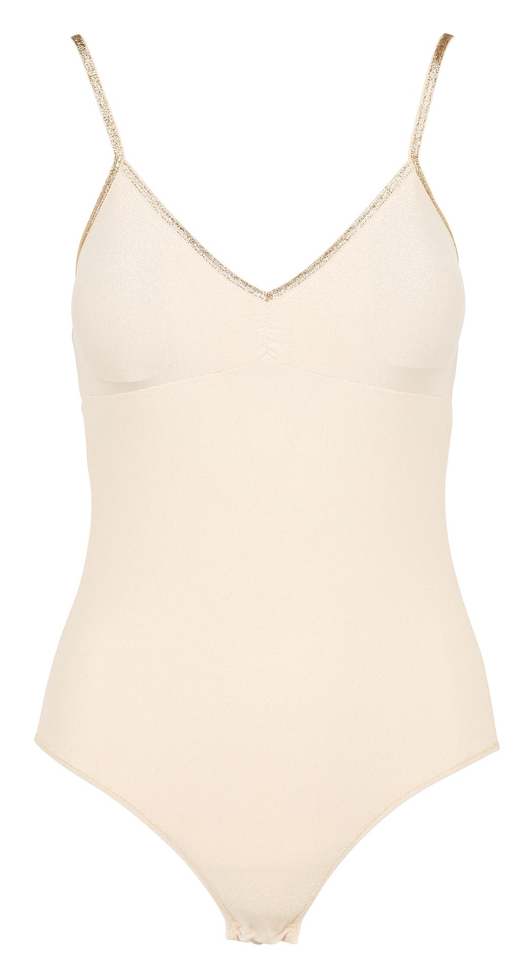 Bodysuit with metallic thread Beige