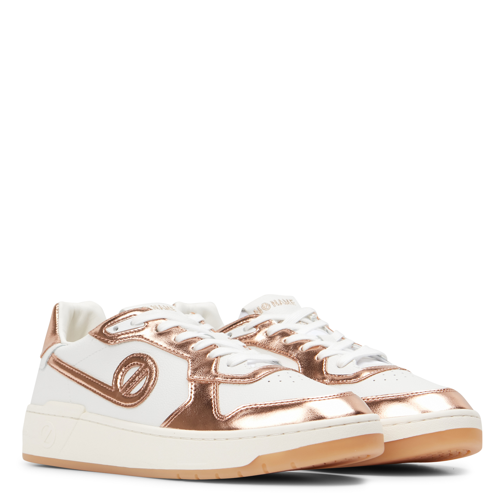 Low-top recycled leather-blend sneakers NO NAME White
