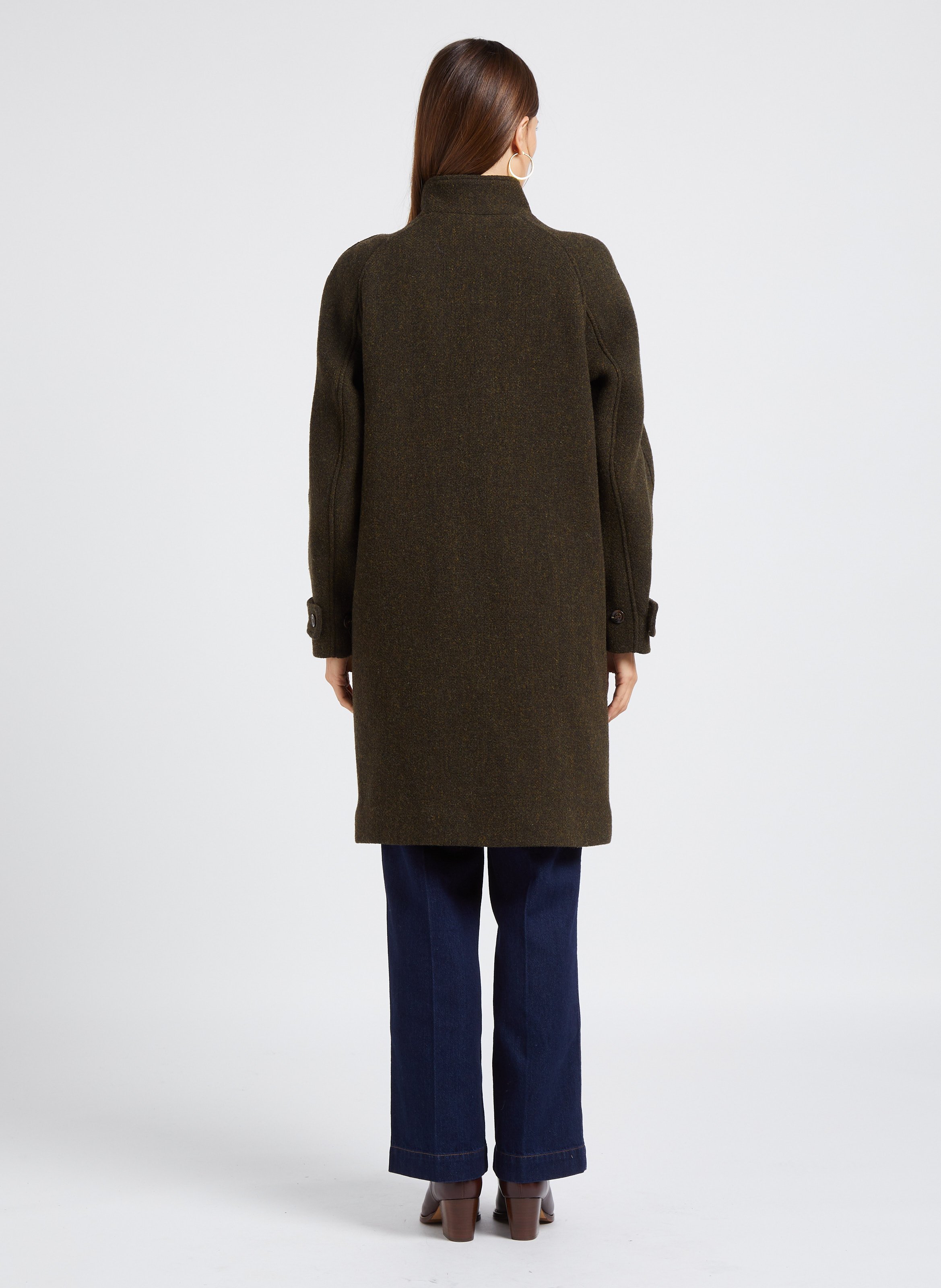 Jean droit taille haute en coton LAB DIP Bleu