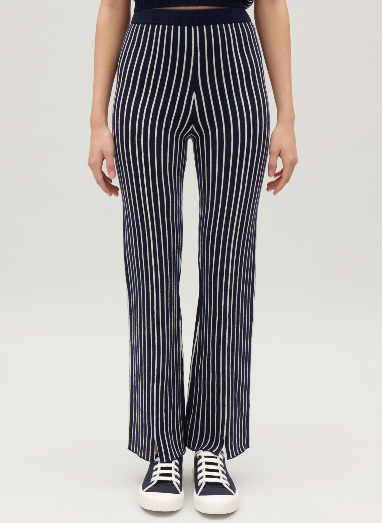 Fitted striped sales pants