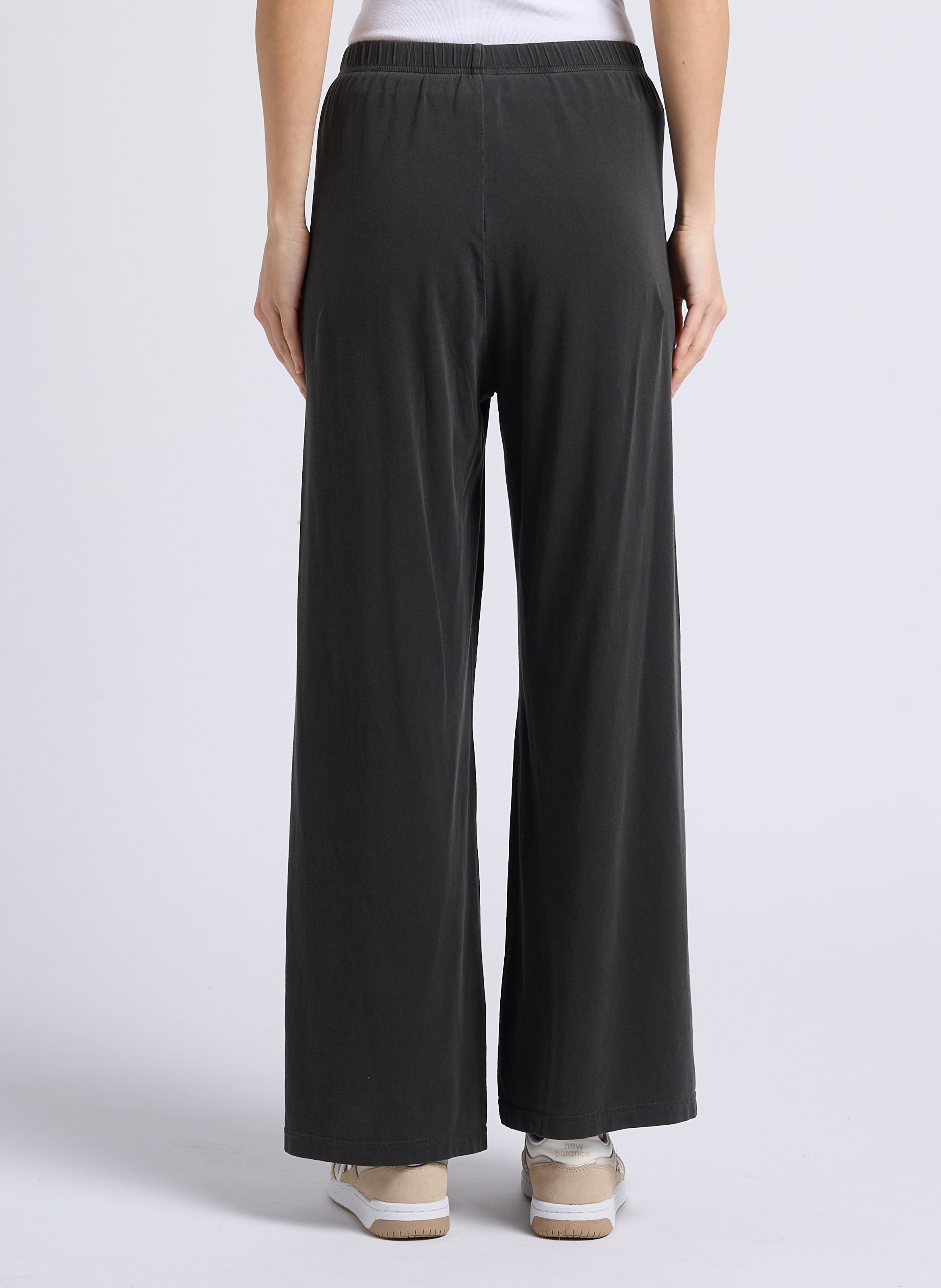 Wide-leg high-rise cotton-blend track pants AMERICAN VINTAGE Black