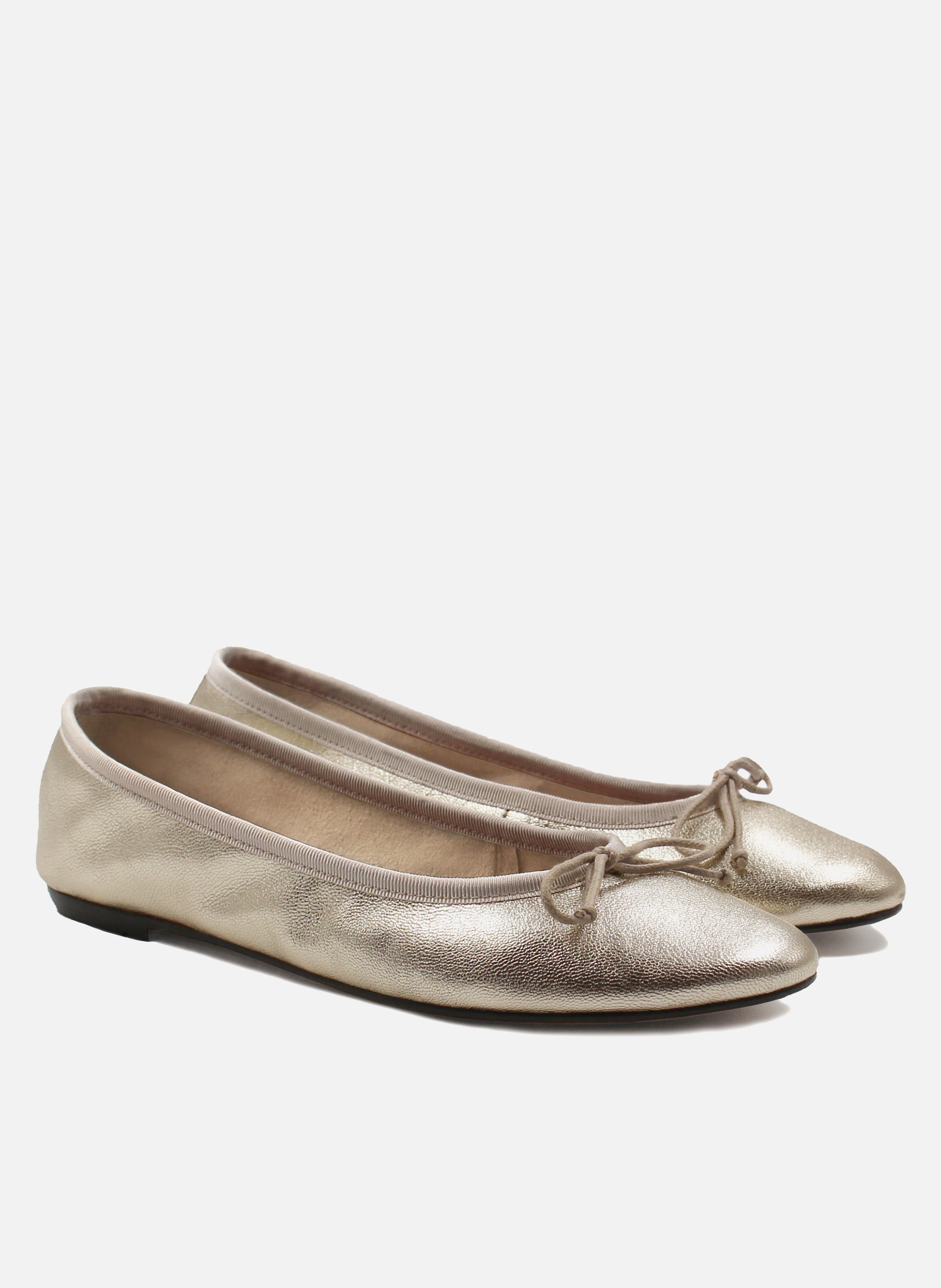 Classic metallic leather ballet flats JULES & JENN Golden