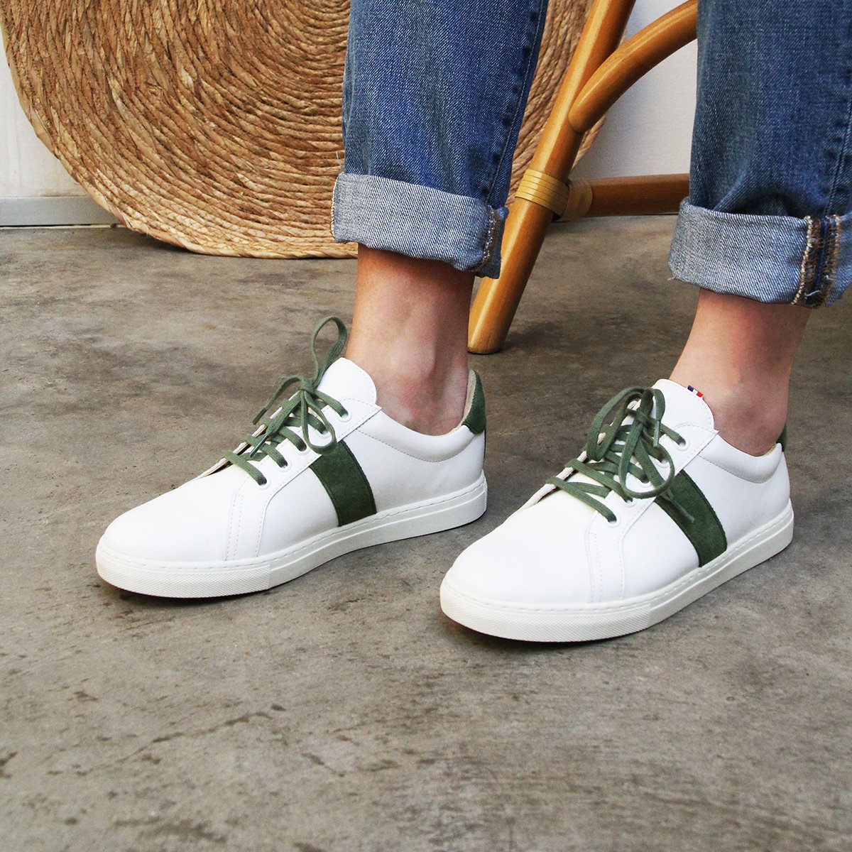 Leather French-made sneakers JULES & JENN White