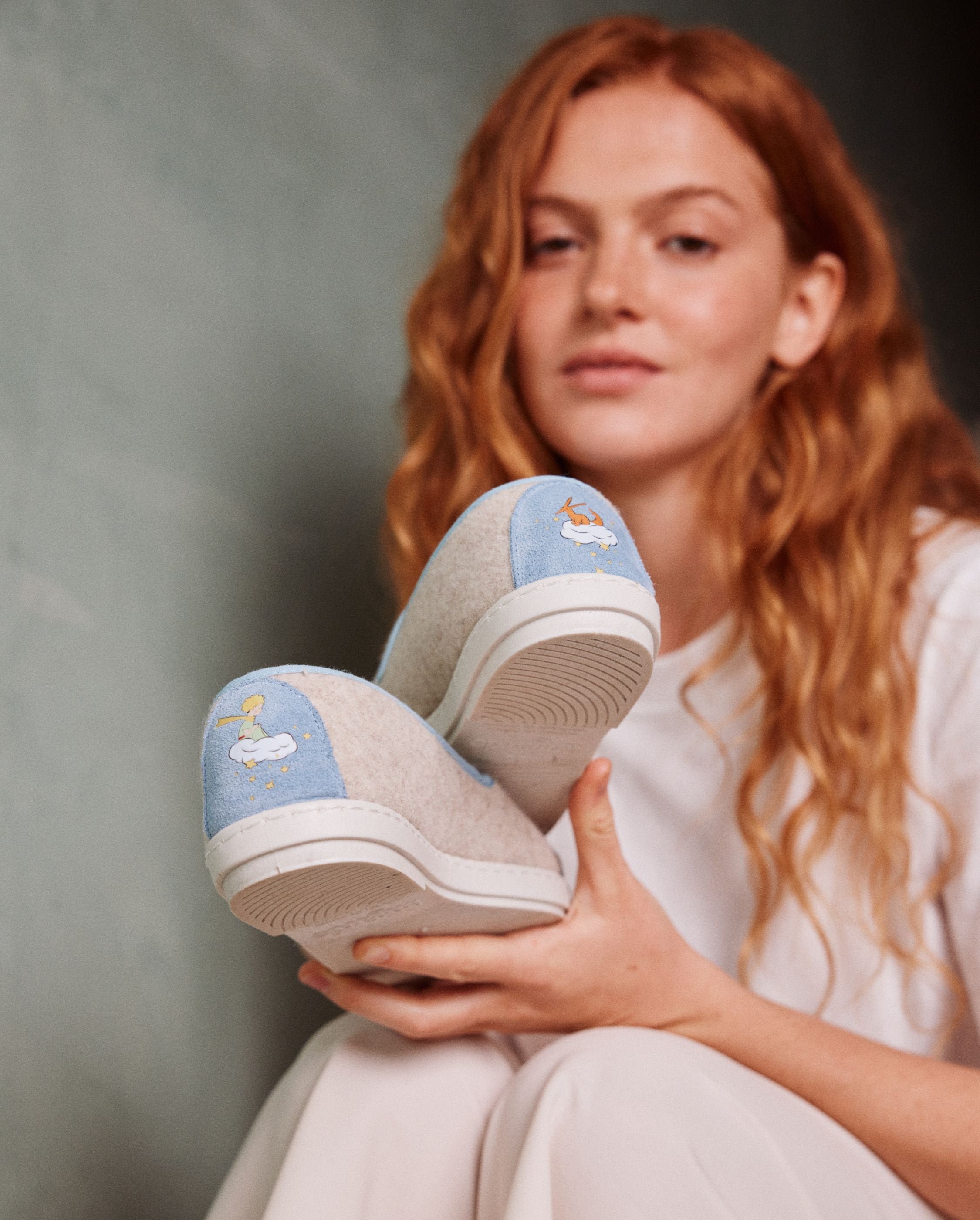 Women's slippers collaboration with the little prince ANGARDE Beige