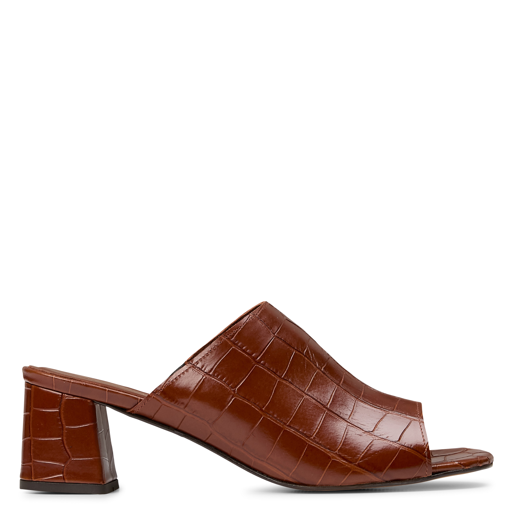 Sandales hautes en cuir croco ANONYMOUS COPENHAGEN Marron