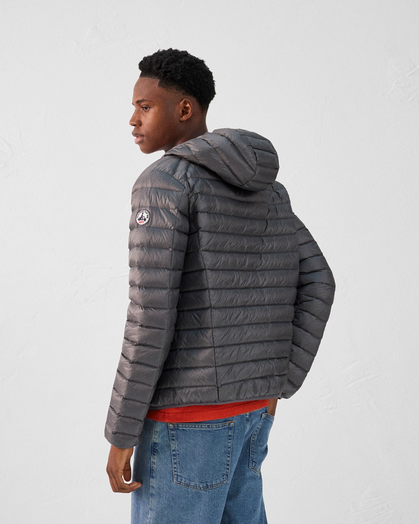 Lightweight hooded puffer jacket nico JOTT Grey