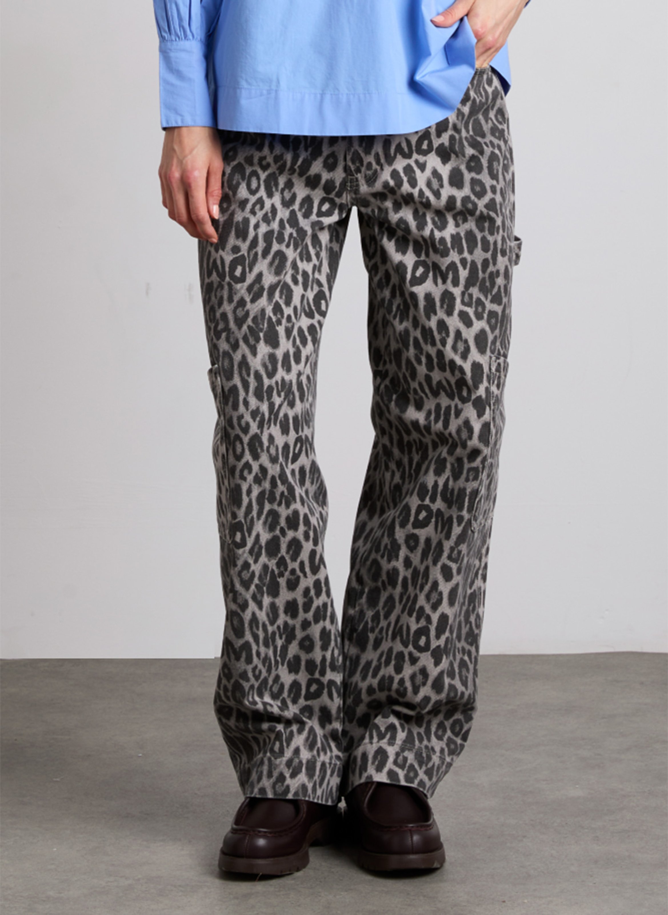 Jean cargo à motifs léopard DAMSON MADDER Noir