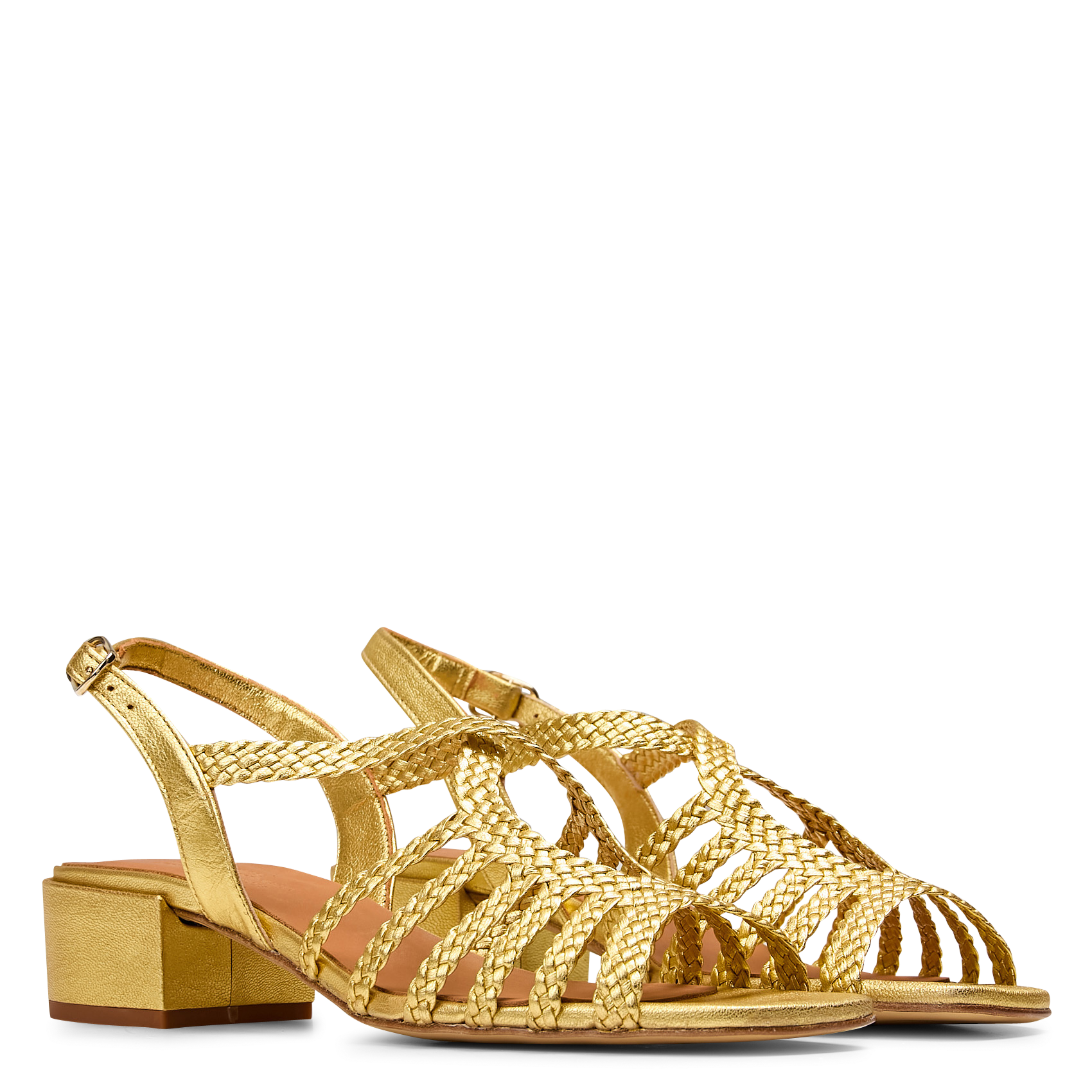 Sandales hautes en cuir NAGUISA Doré