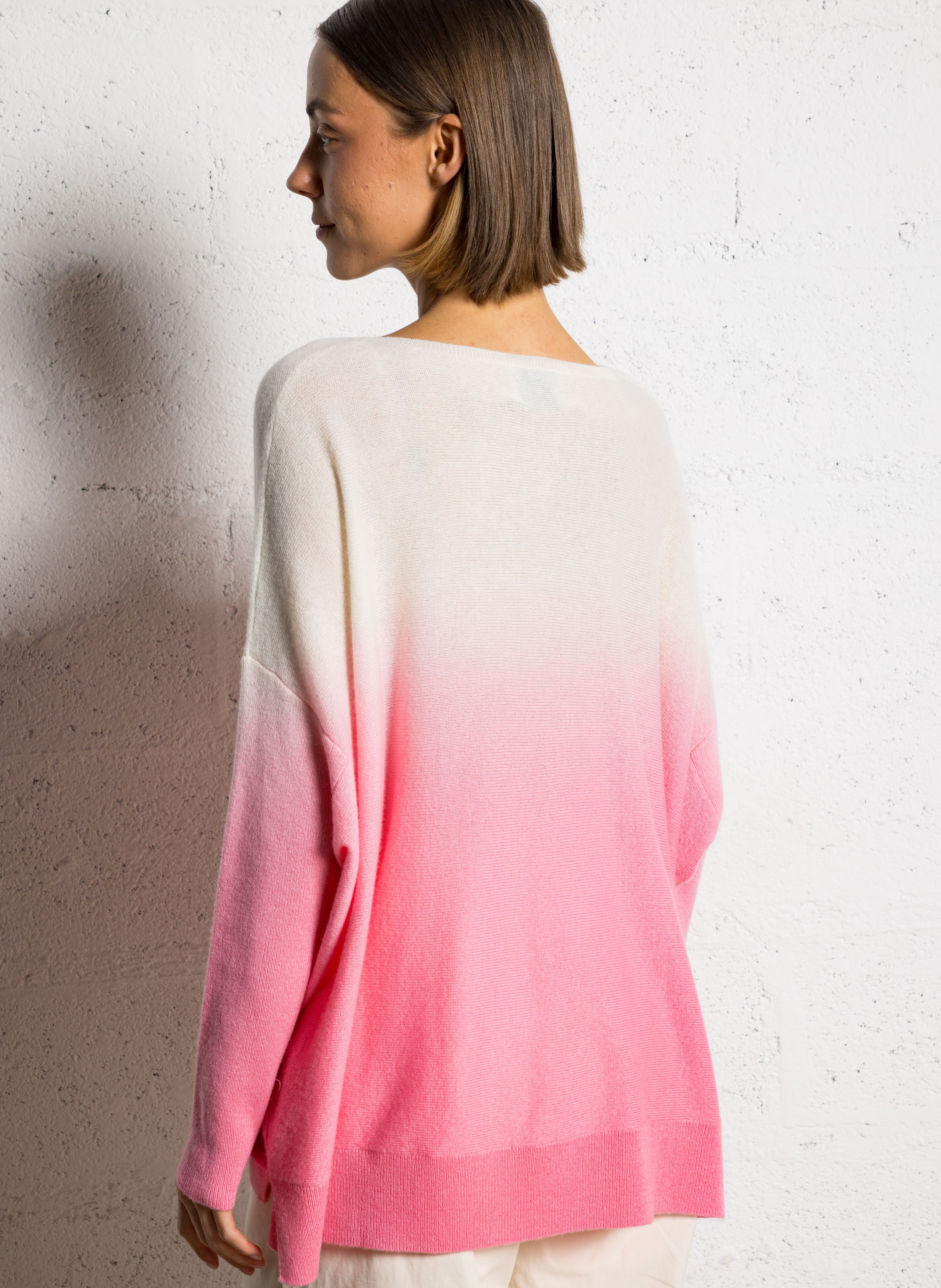 Oversized cashmere printed sweater KUJTEN Pink
