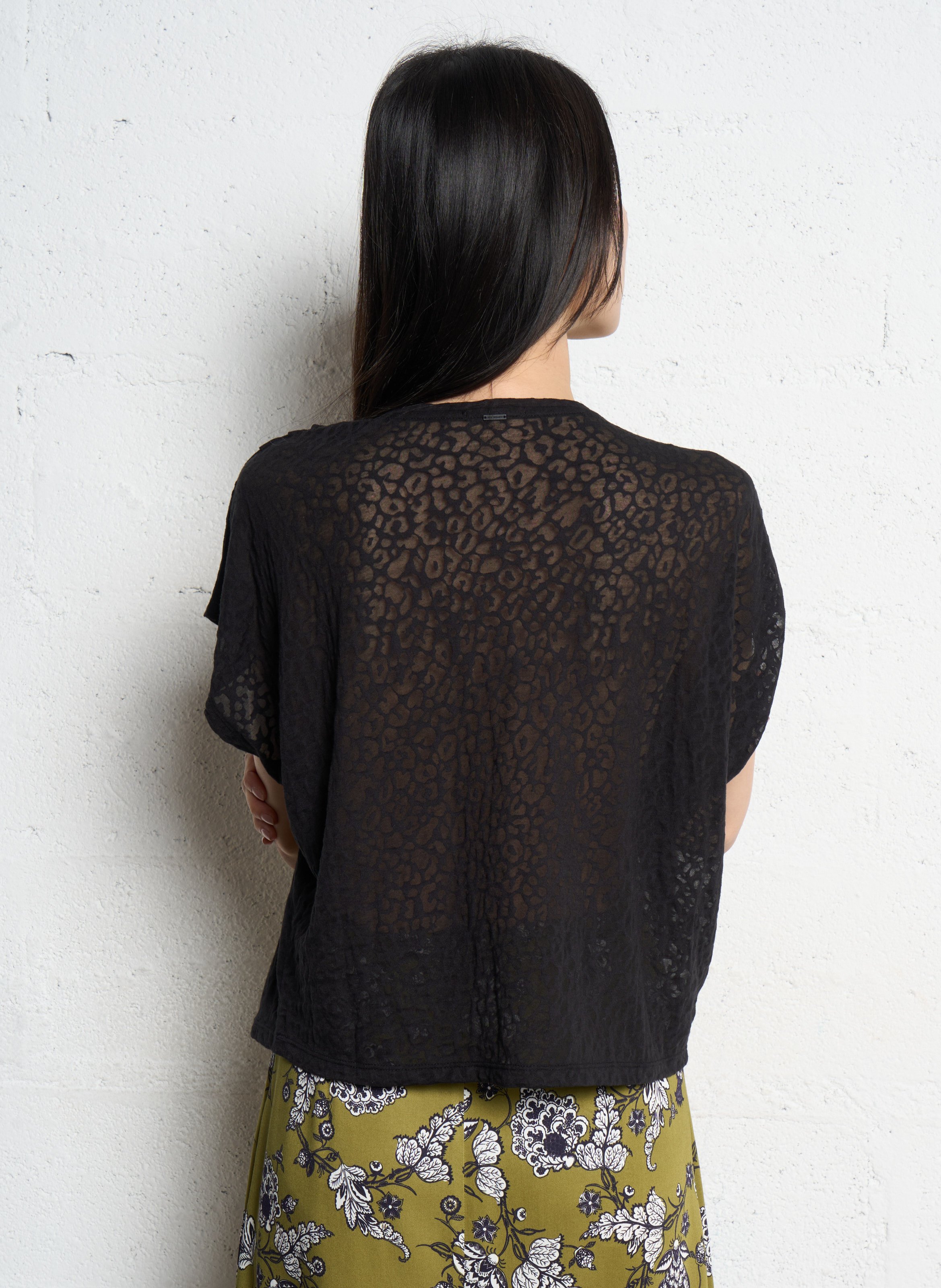 Baumwoll-T-Shirt mit V-Ausschnitt IKKS Schwarz