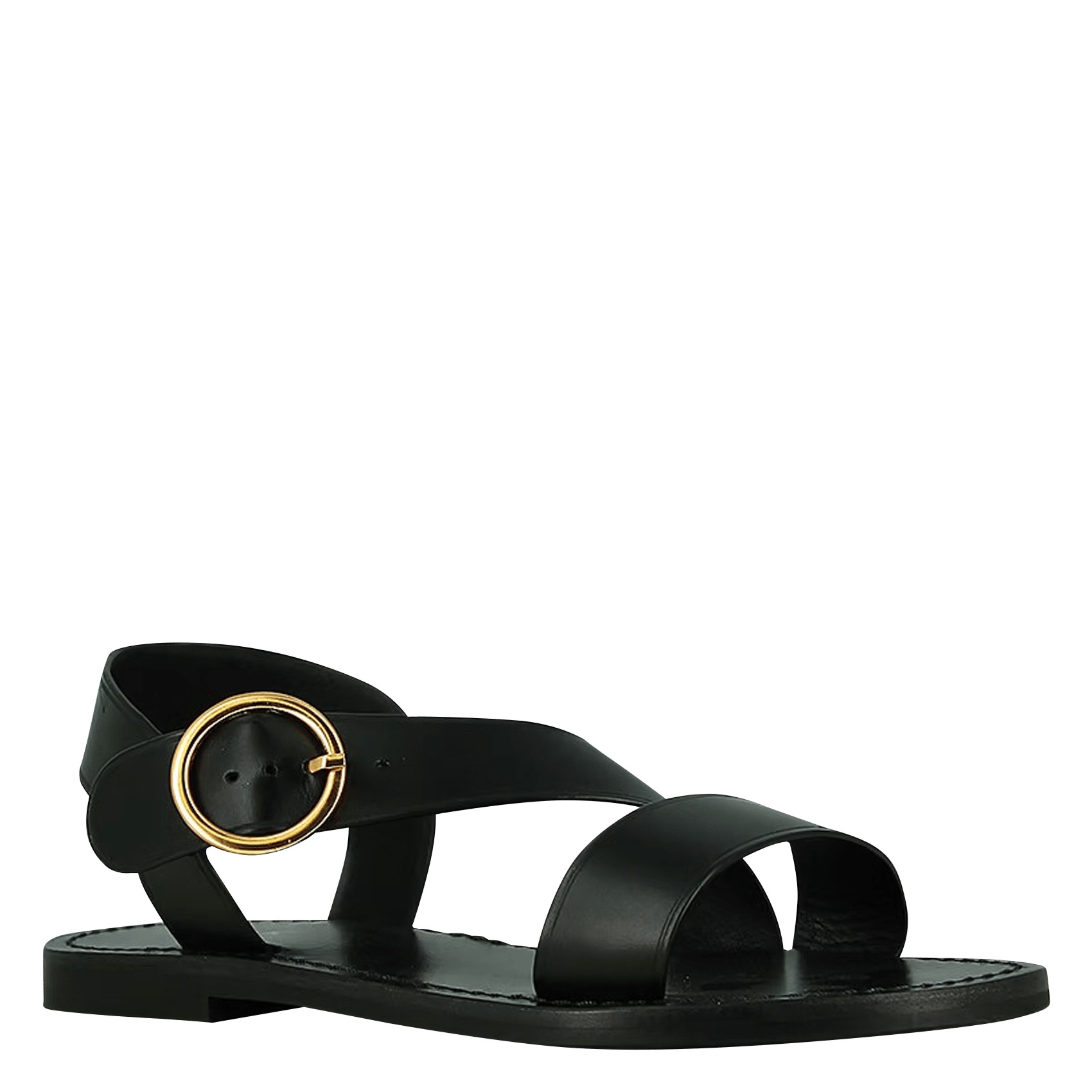 Aouda flat leather sandals JONAK Black