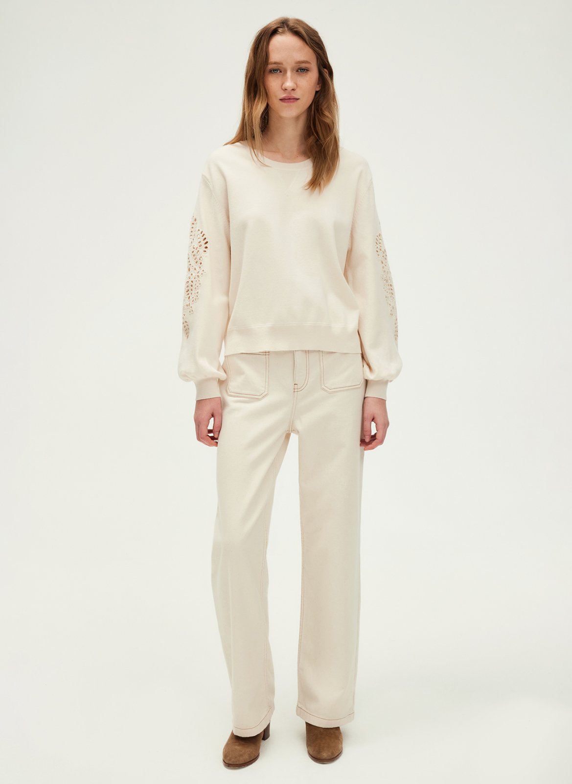 Sweat oversize col rond  PABLO Beige