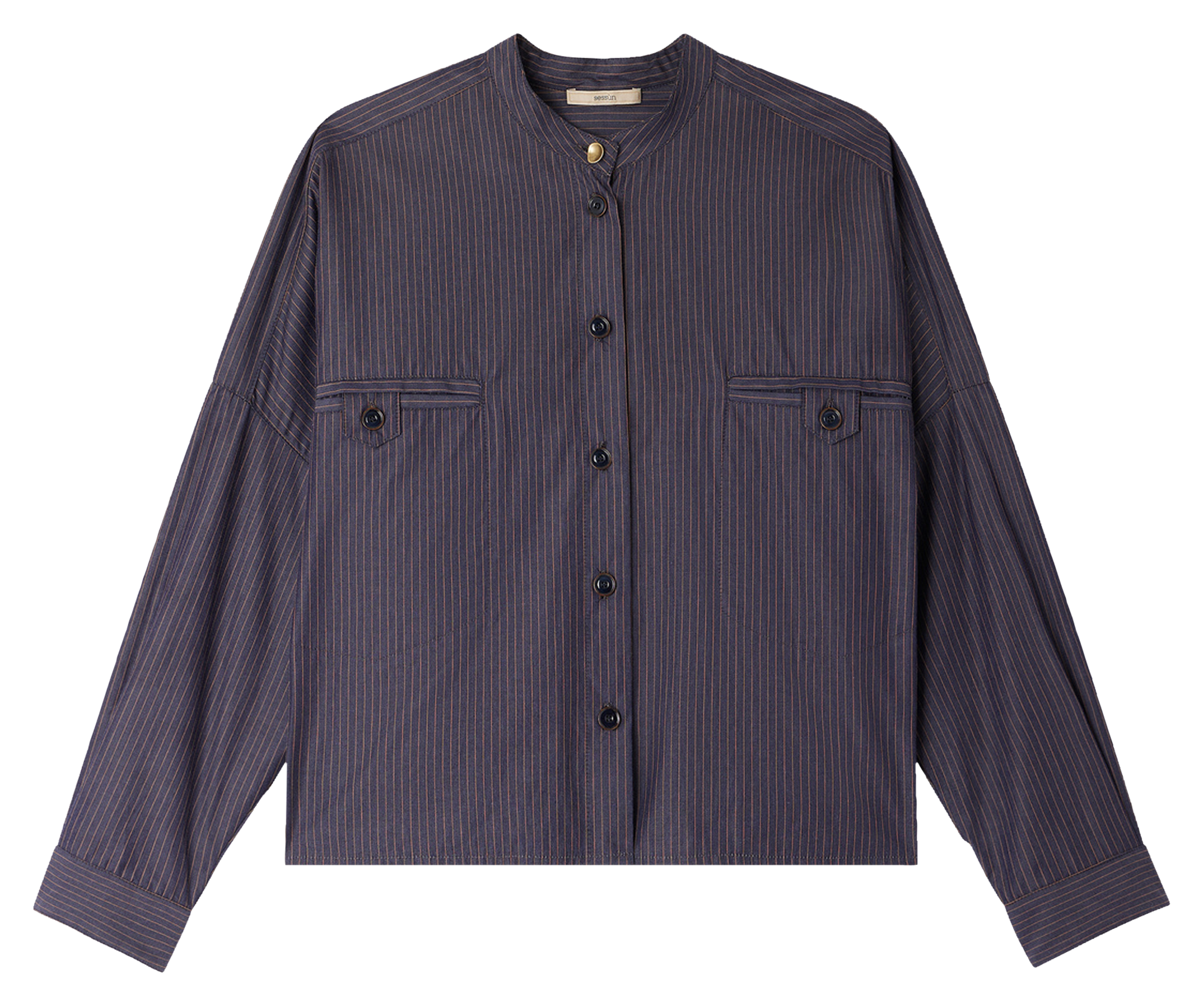 Chemise oversize en coton rayé SESSUN Bleu