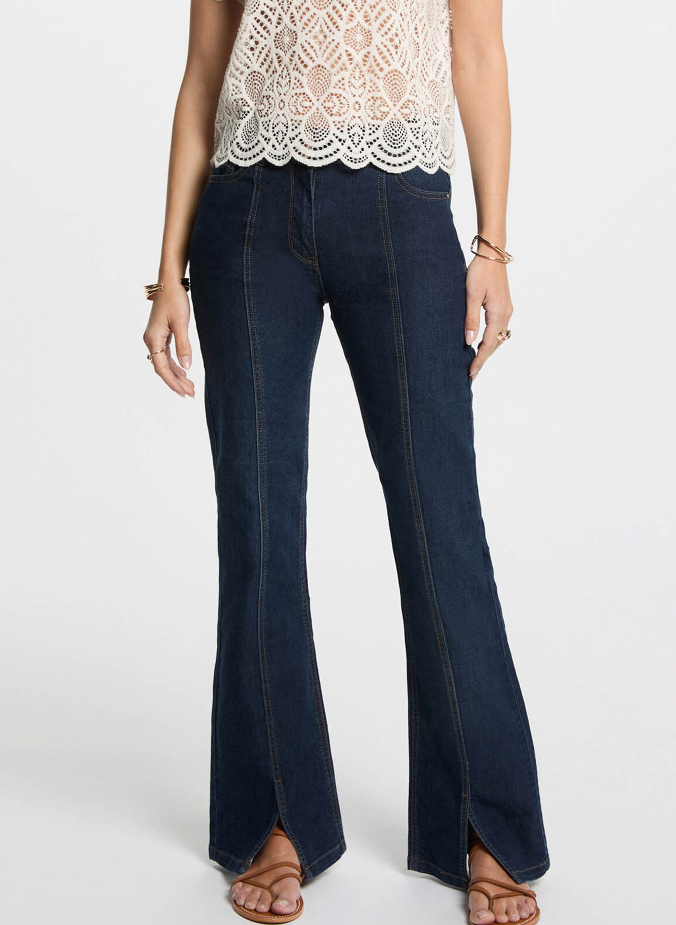 Jean bootcut en coton mélangé MORGAN Bleu