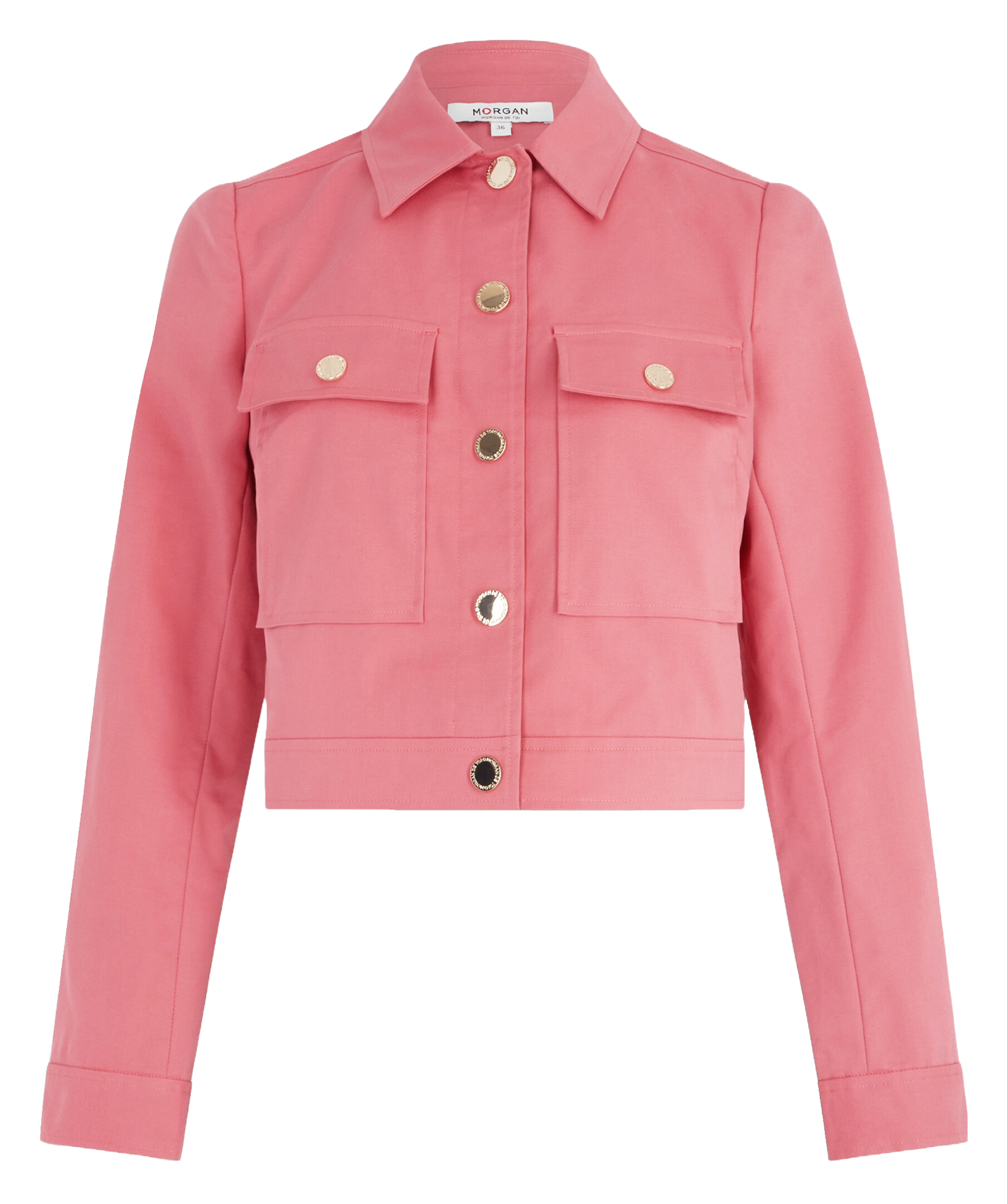 Kurze gerade Knopfleiste Jacke uni MORGAN Rosa