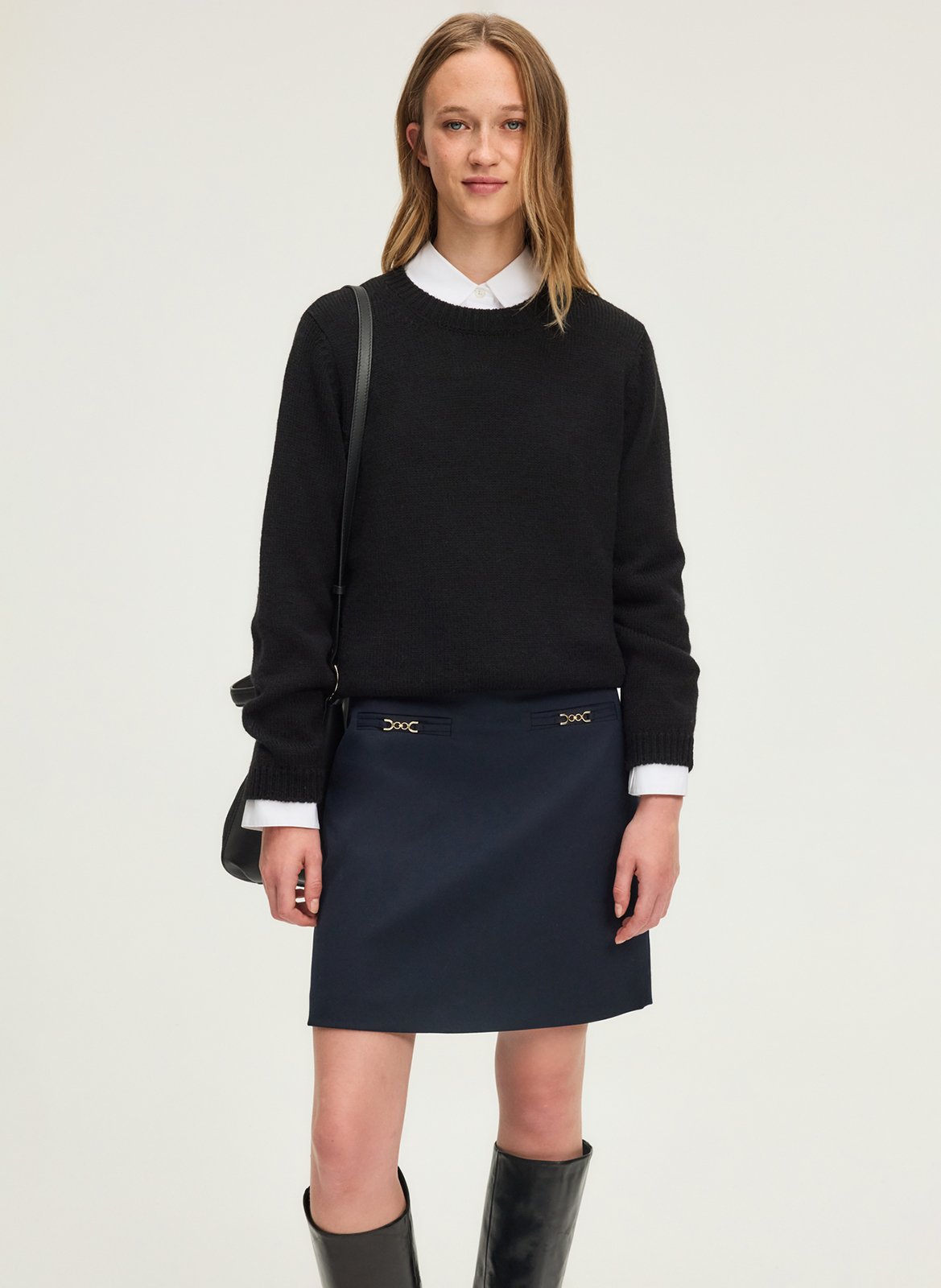 Jupe courte à mors PABLO Bleu