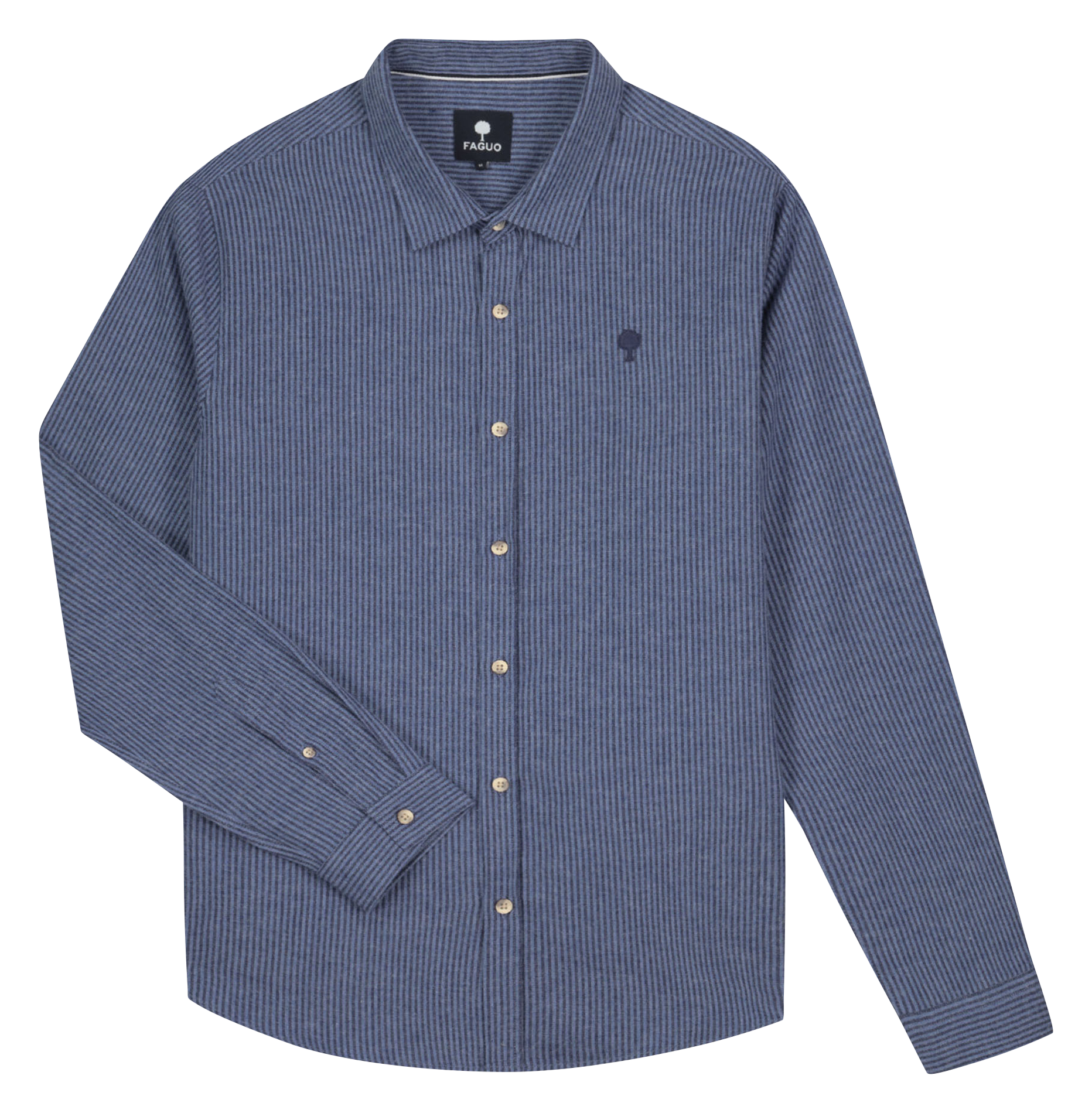 Chemise col classique en coton FAGUO Bleu