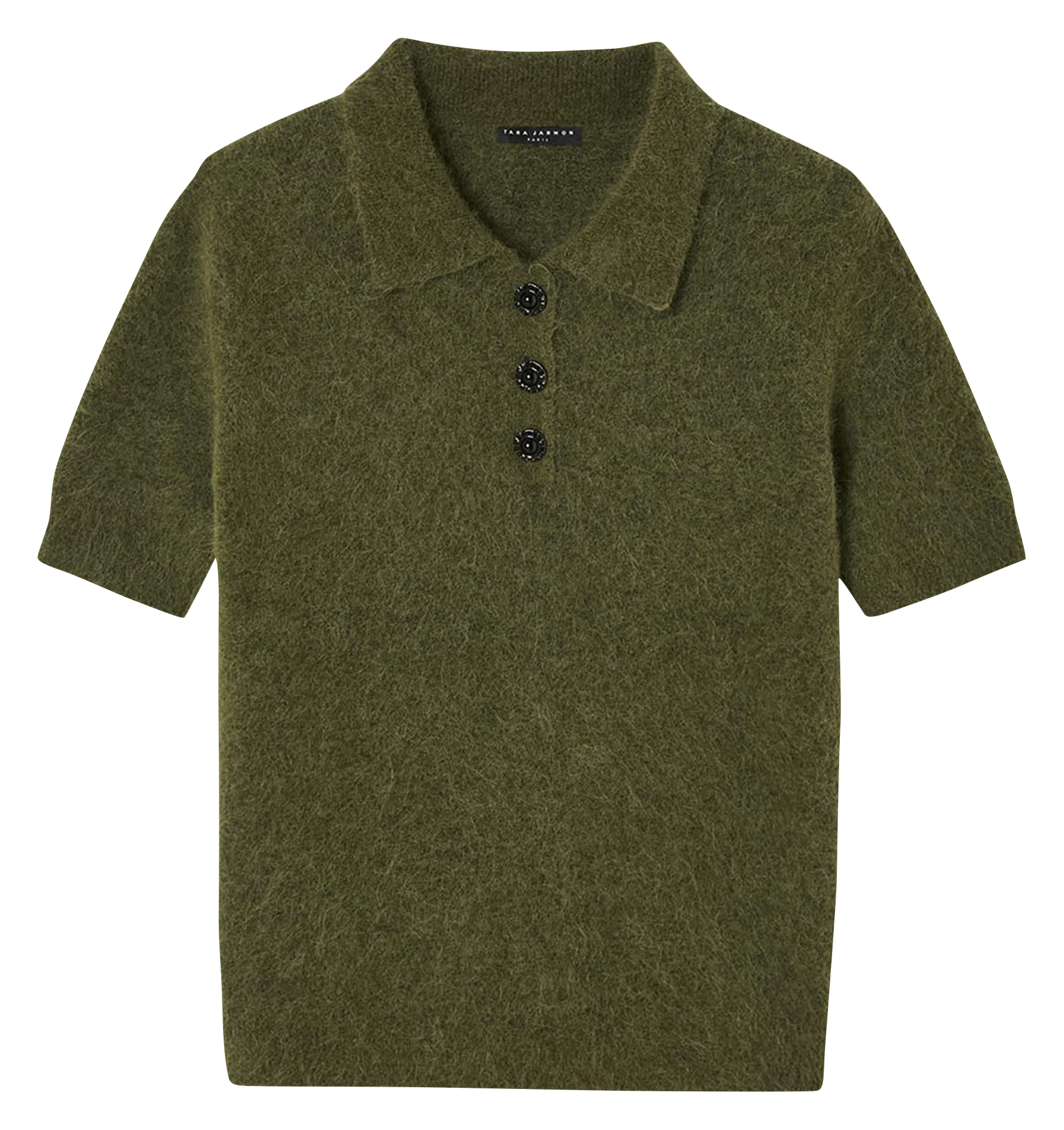 Straight polo in blended alpaca wool TARA JARMON Green