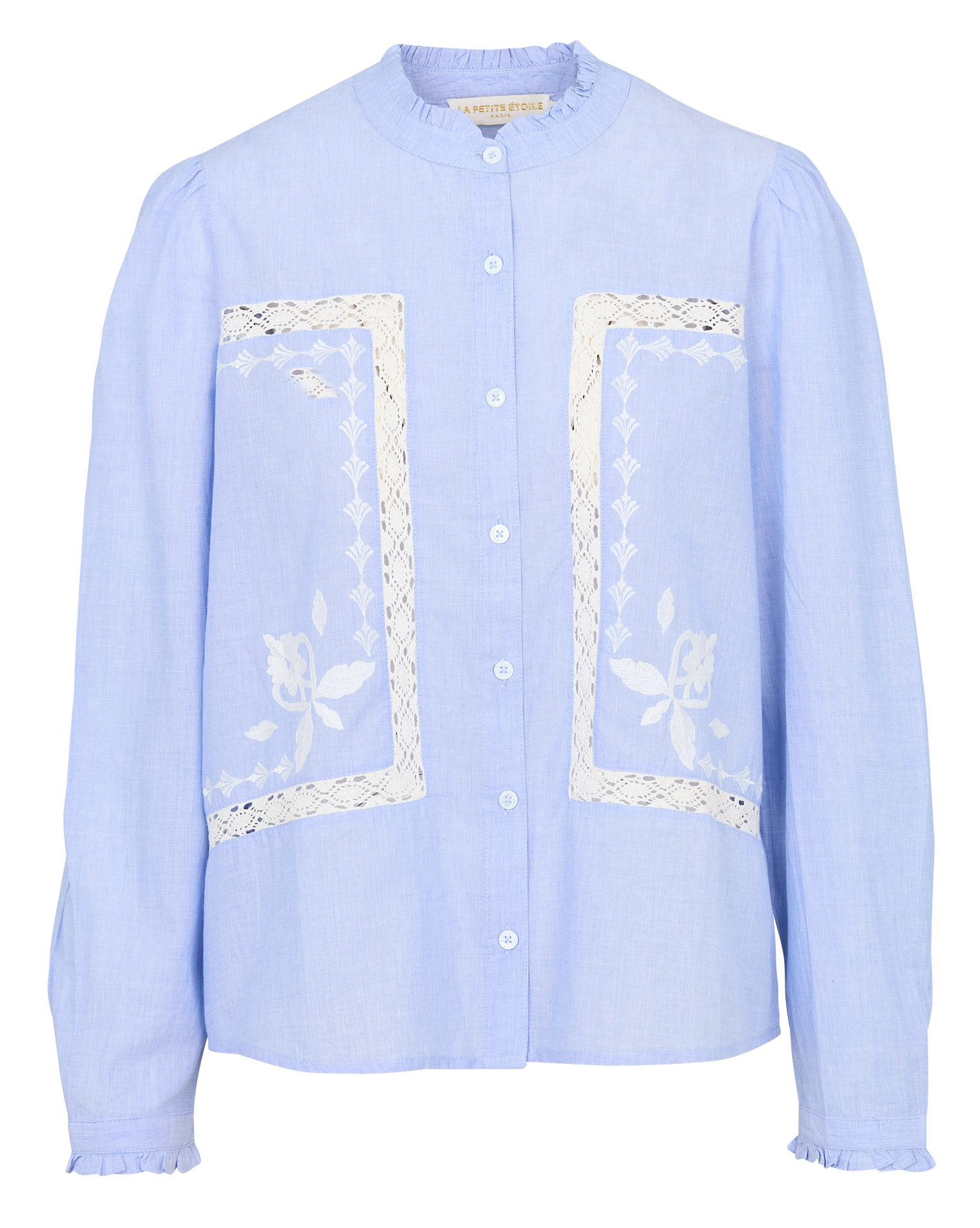 Blouse col officier en coton LA PETITE ETOILE Bleu