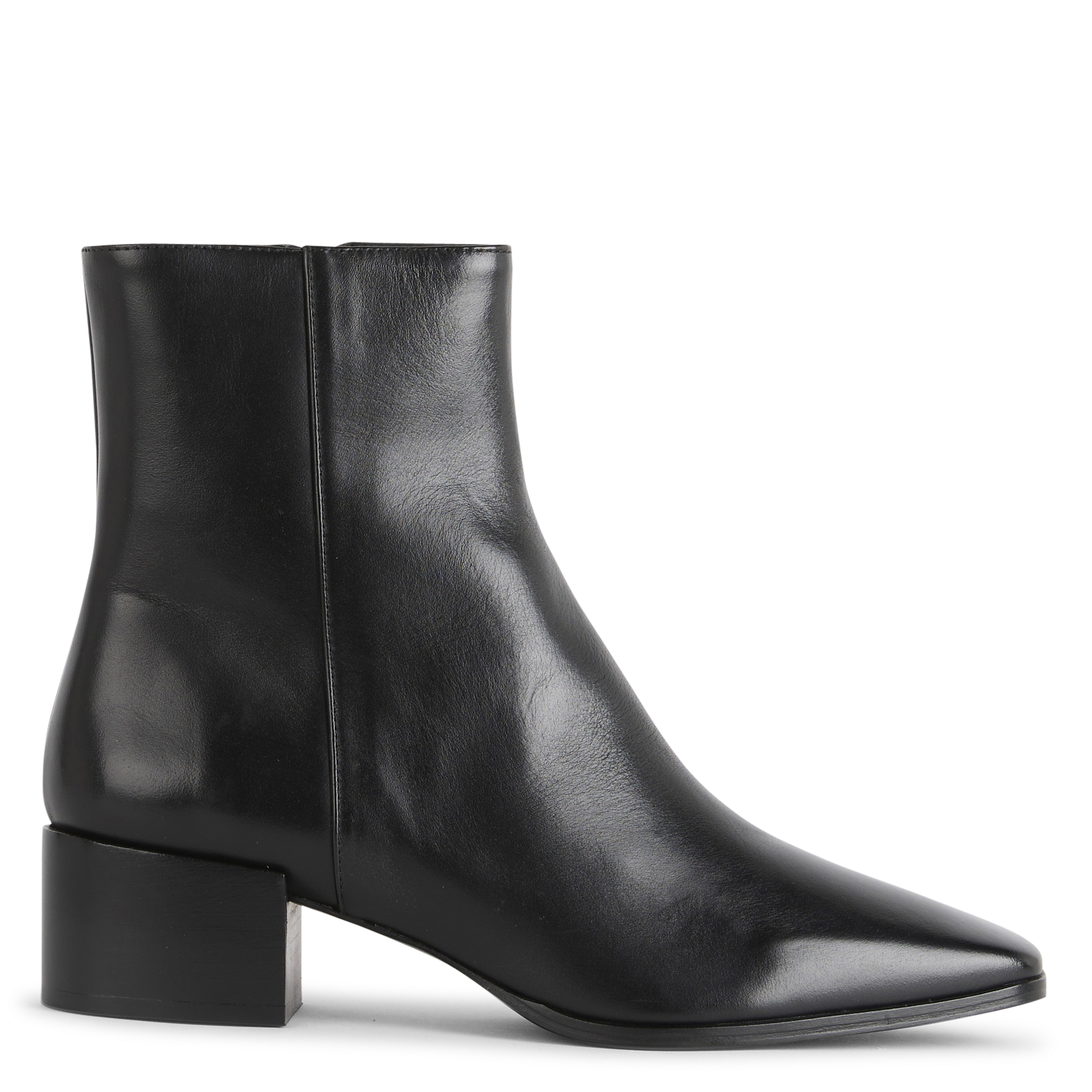 Bottines à petits talons en cuir RIVECOUR Noir