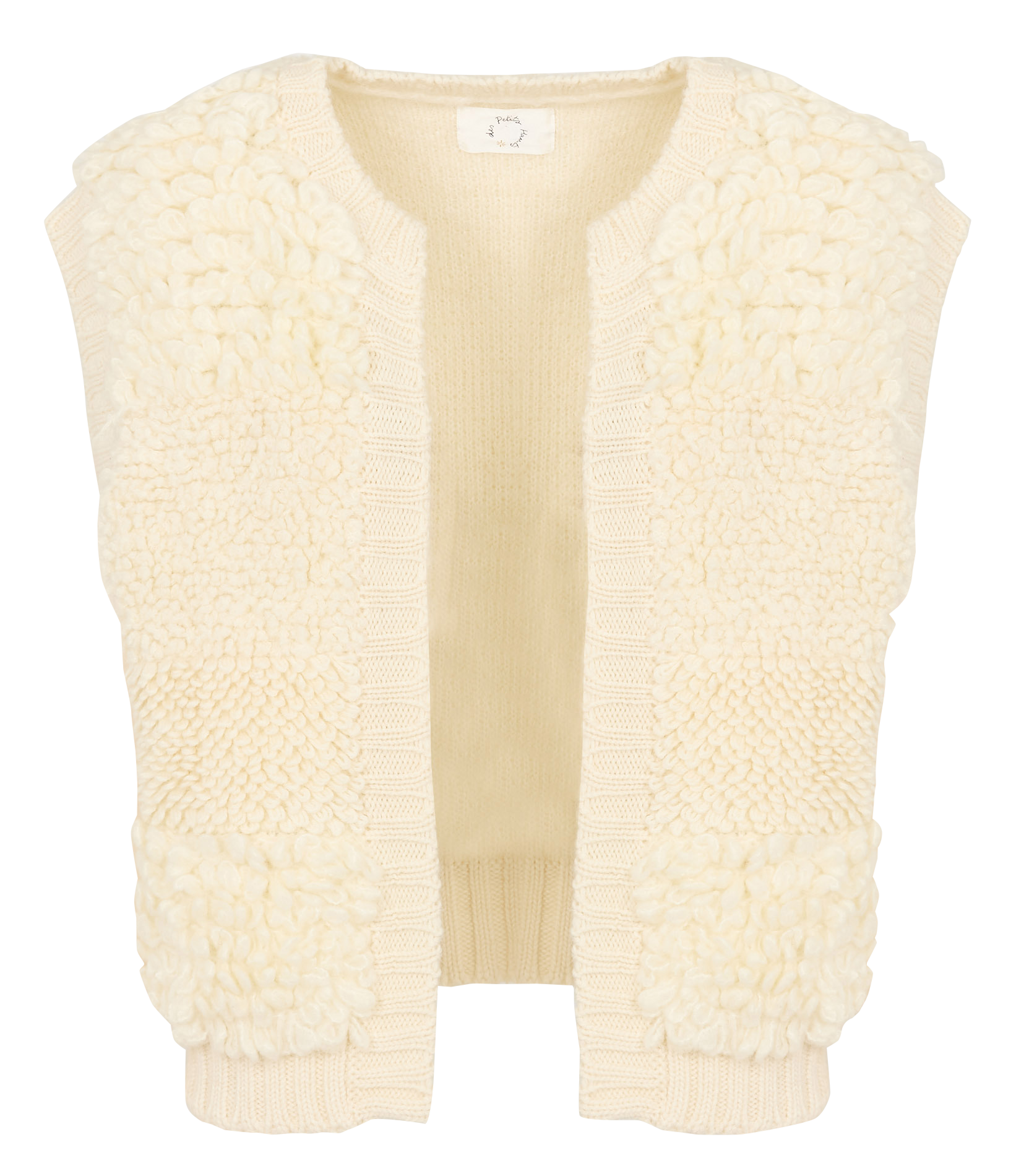 Gilet sans manches bouclette en laine mélangée DES PETITS HAUTS Beige