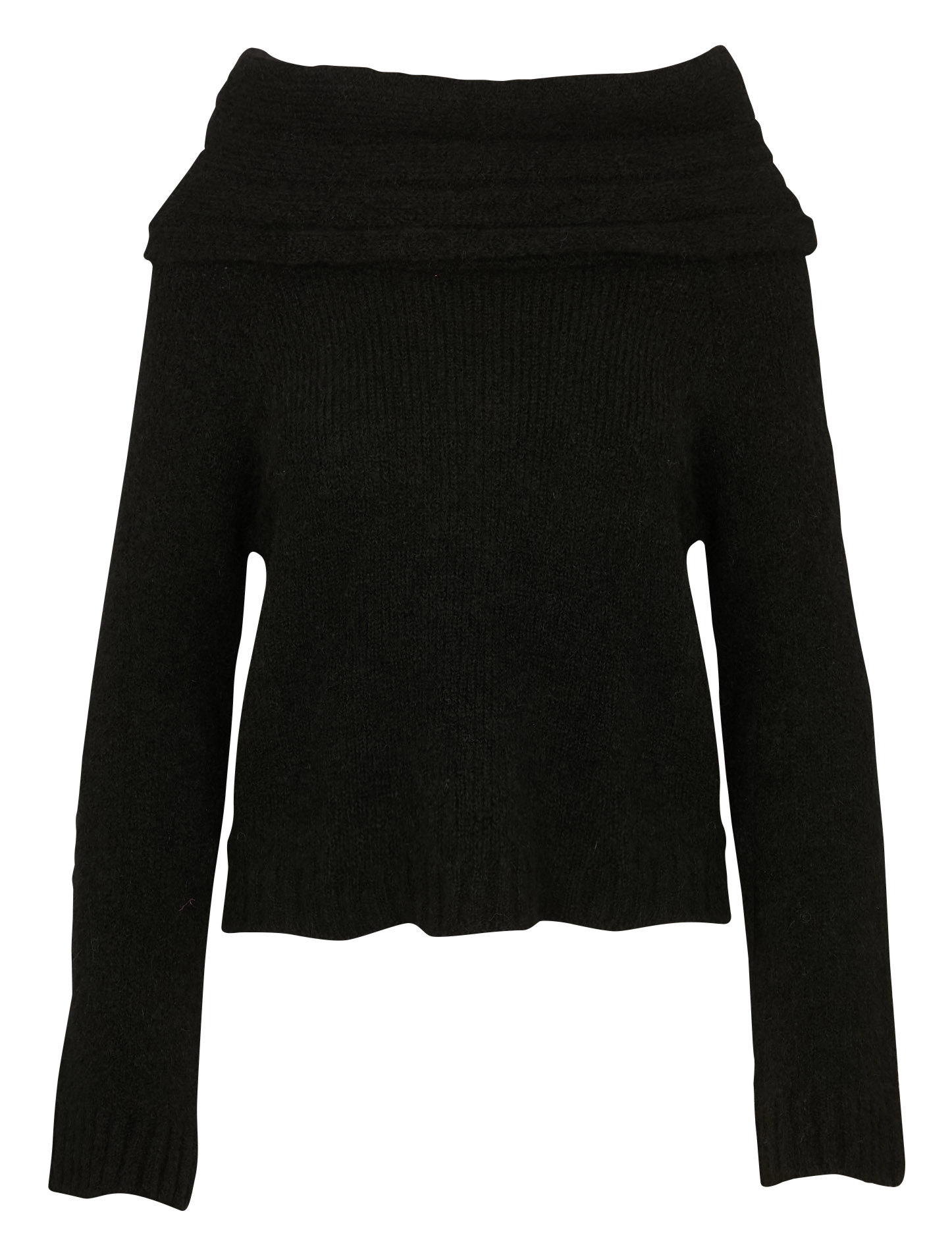 Straight off-the-shoulder knit sweater LA FEE MARABOUTEE Black