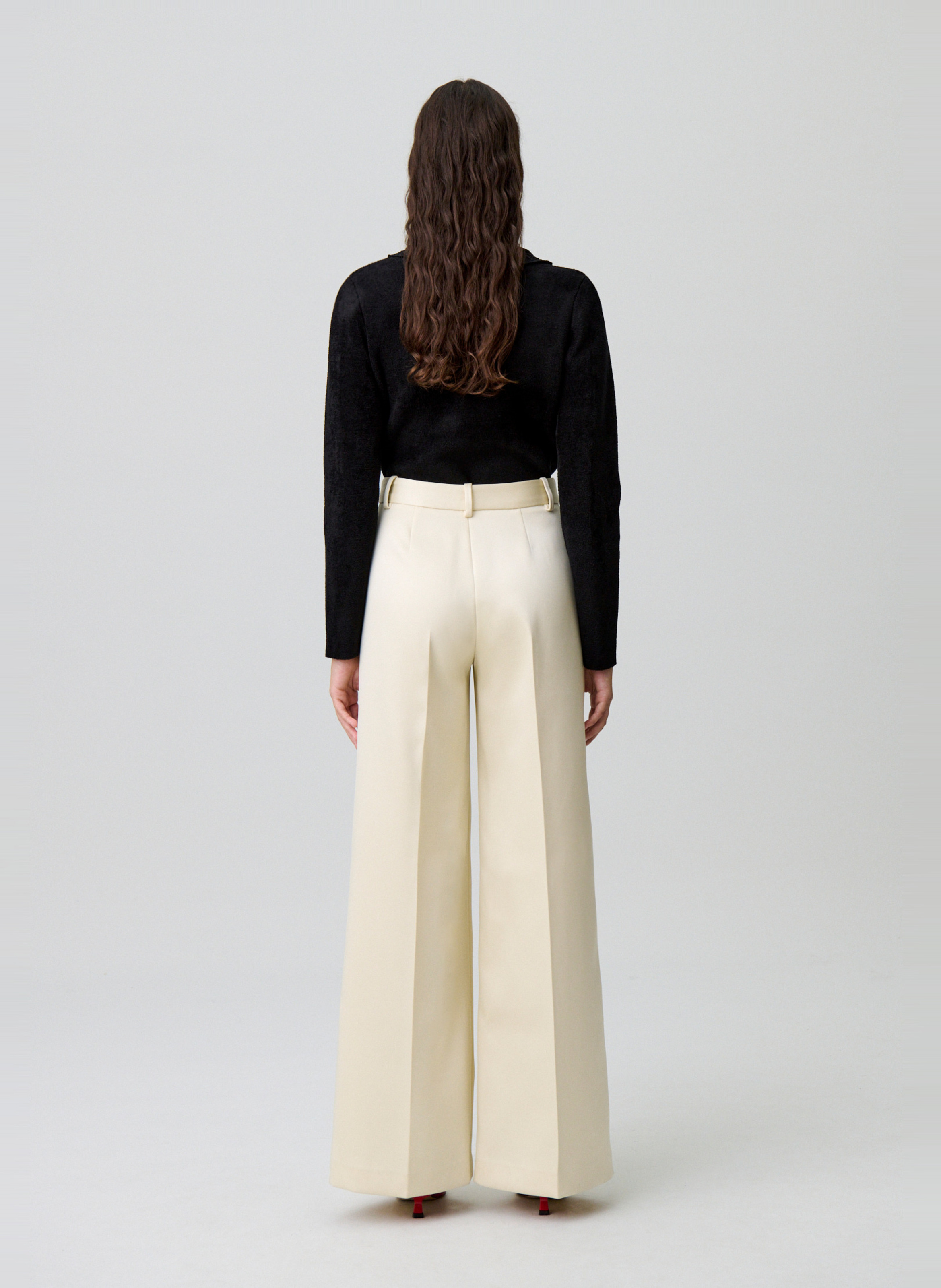 High-waisted tailored straight-leg pants CLAUDIE PIERLOT White