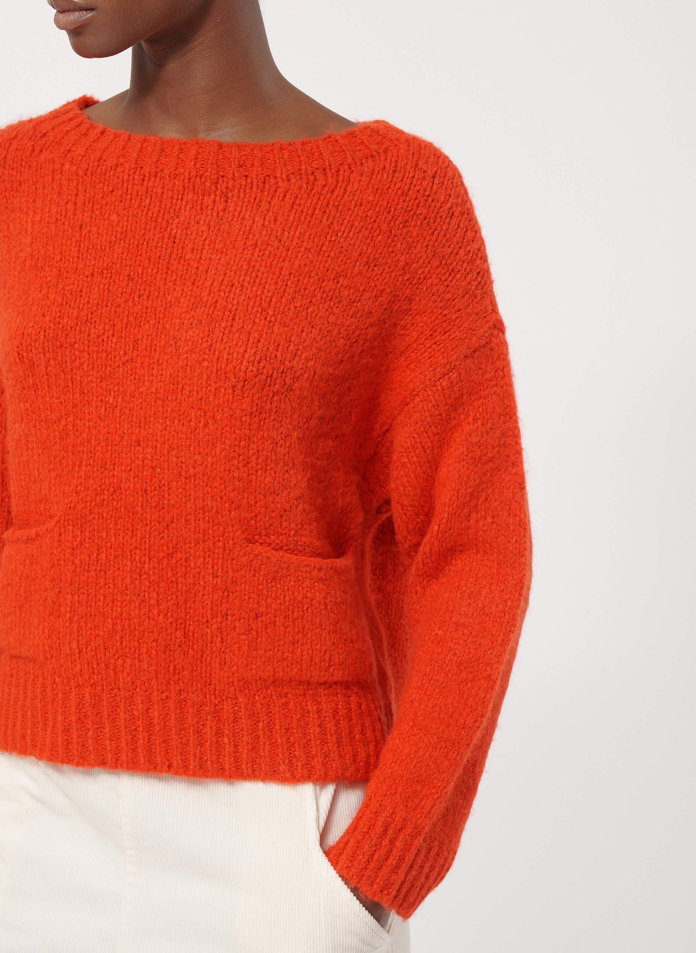 Pull oversize en maille tressée bouclette HUMILITY Orange