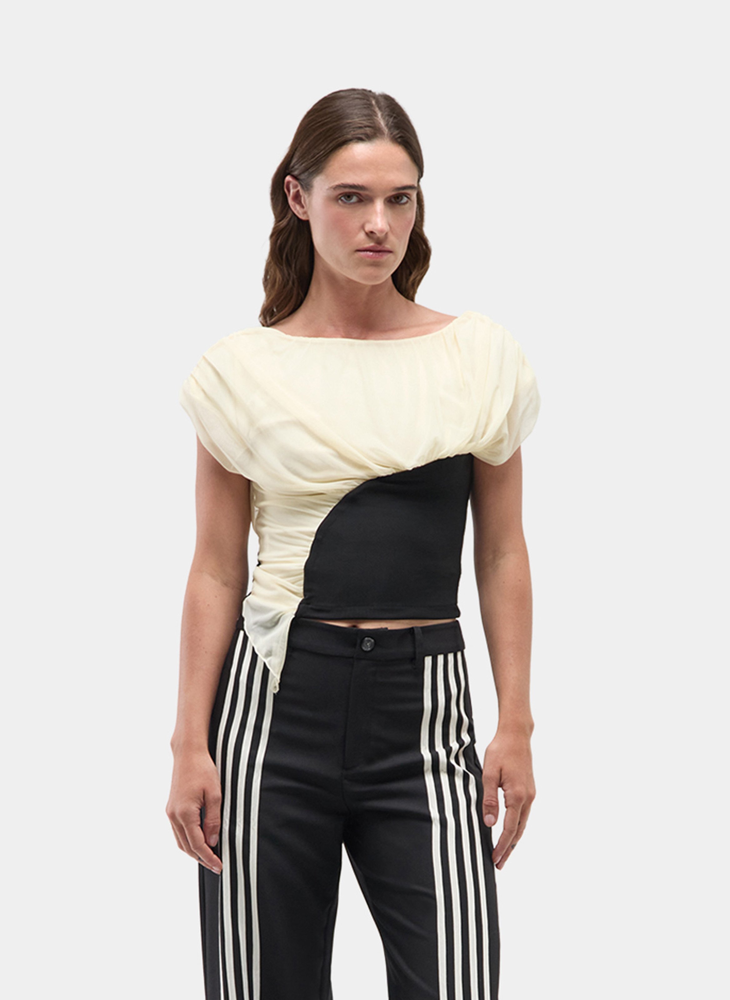 Two-tone open-back top LAAGAM Beige