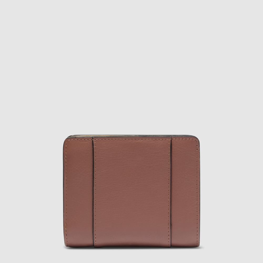 Petite taille, portefeuille pour femmes à deux volets PIQUADRO Brown