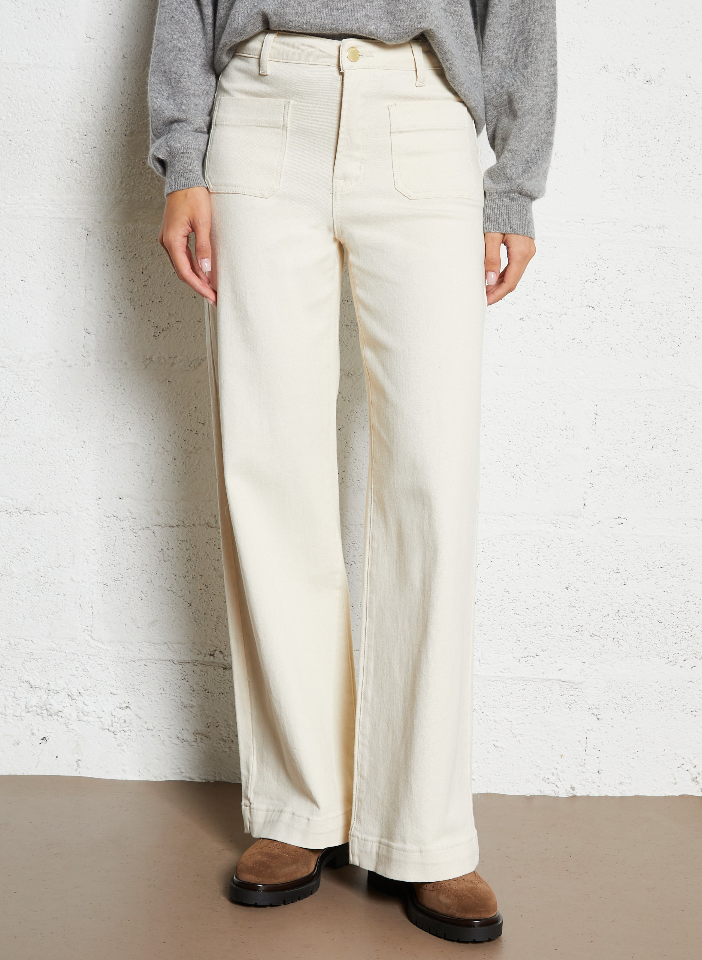 Flared High Waist Jeans aus Baumwoll-Mix LA PETITE ETOILE