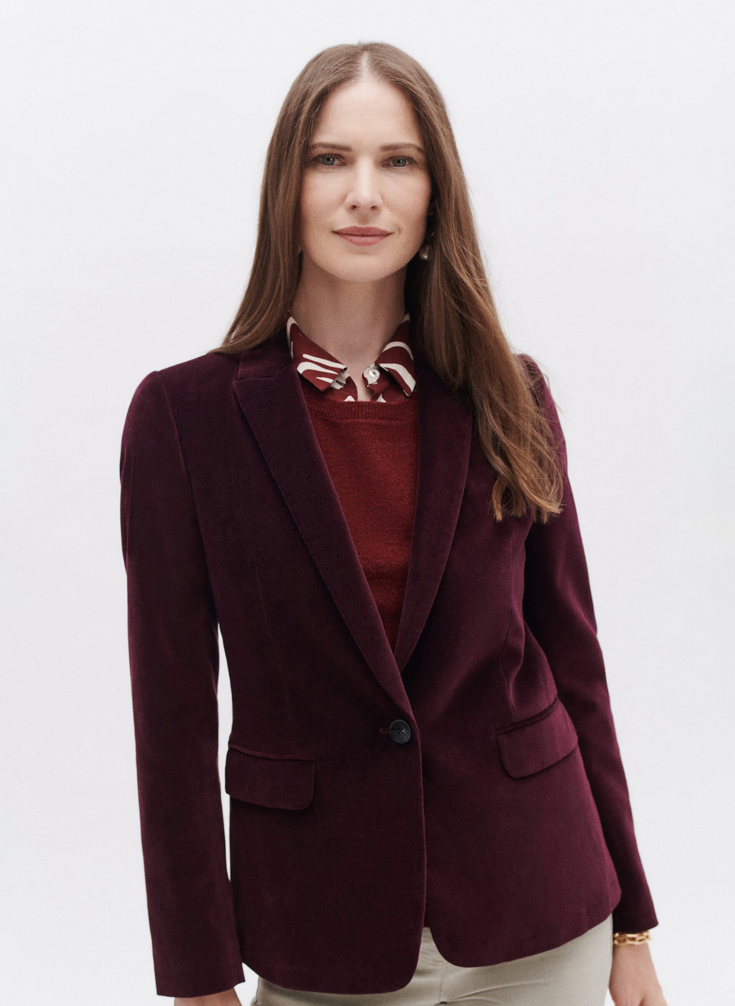 Baumwollblazer in Samtoptik CAROLL