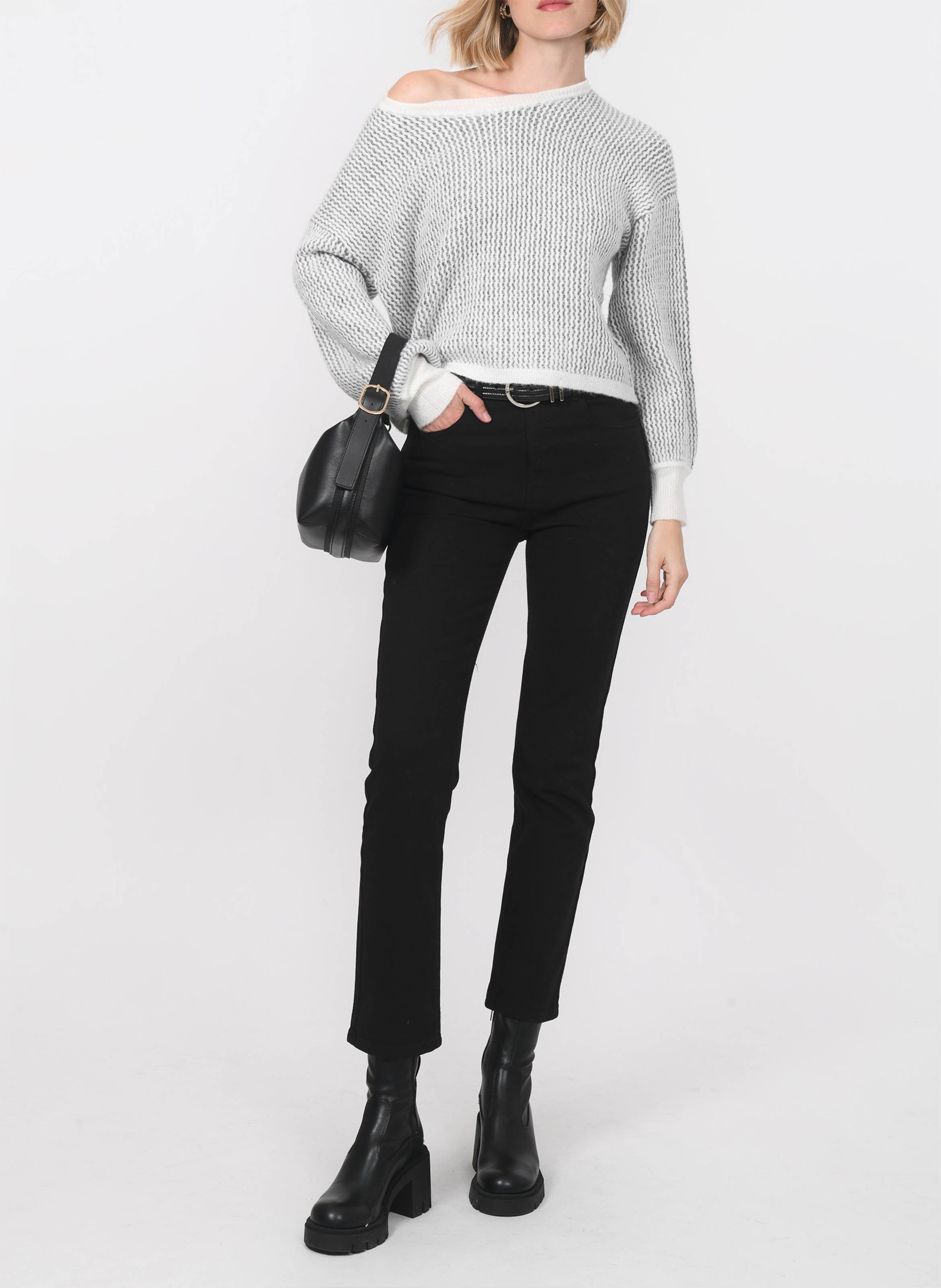 Pull col rond  Blanc