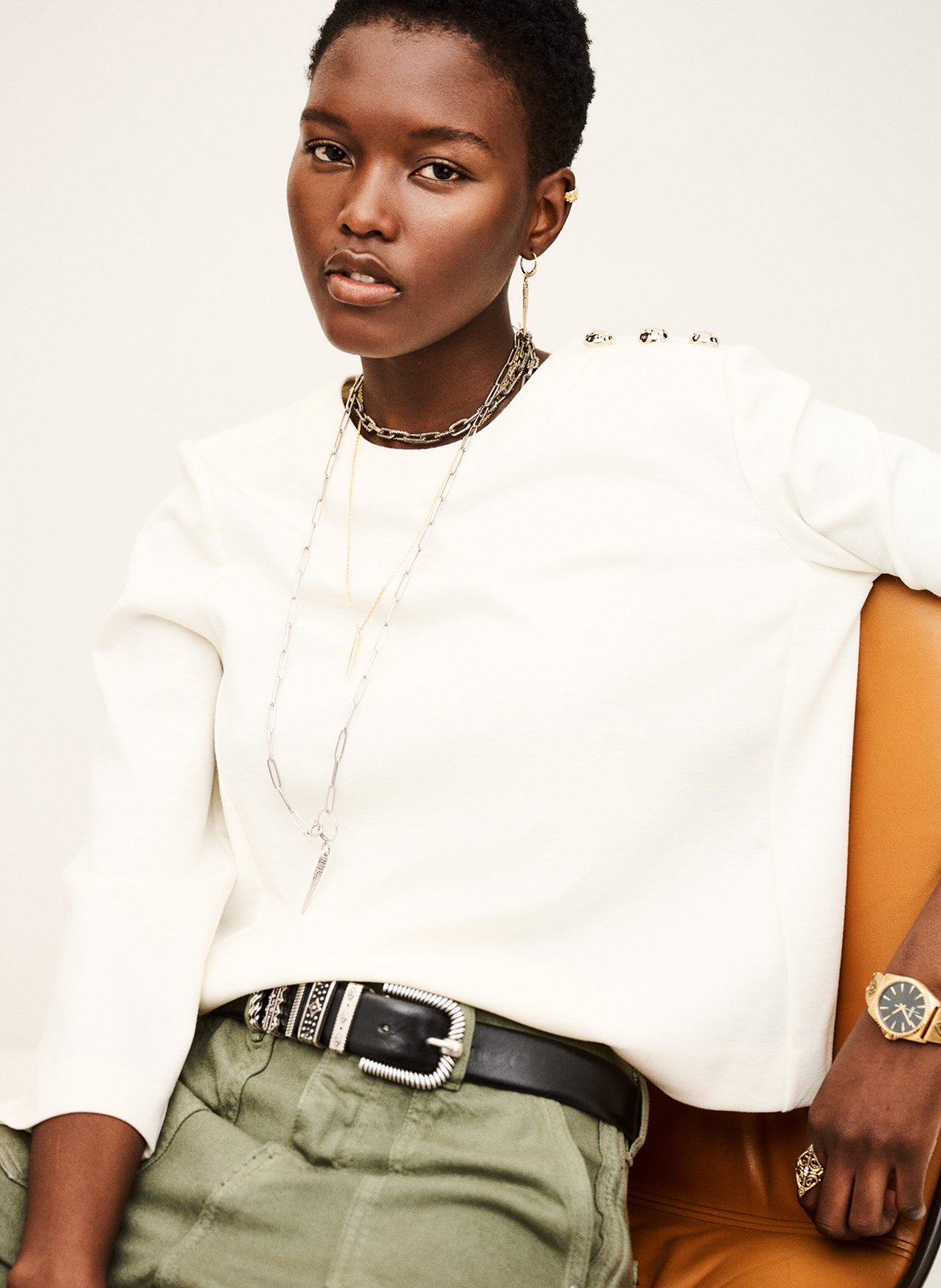 Printed viscose top BA&SH Beige