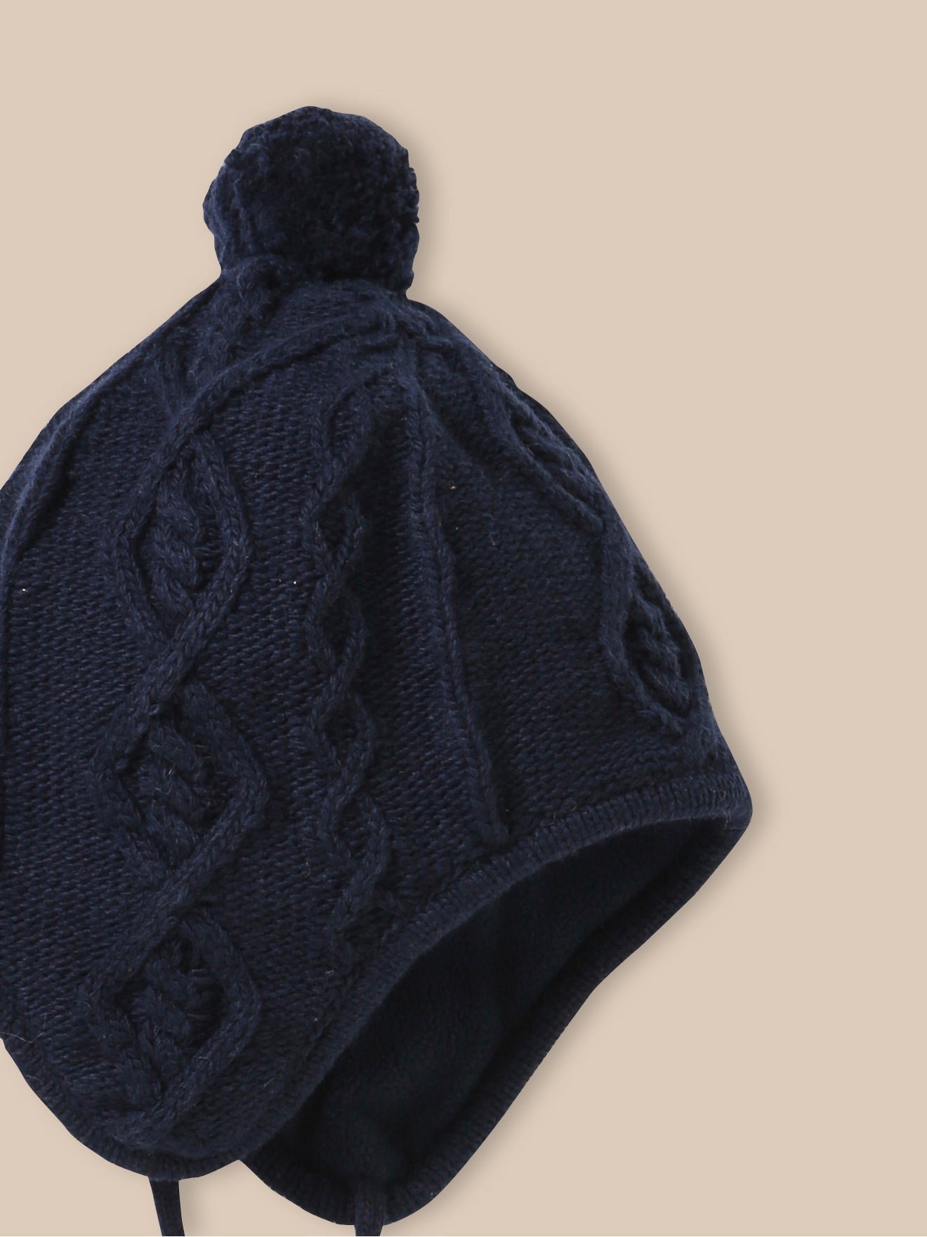 Peruvian wool hat lined with fleece - CYRILLUS Blue