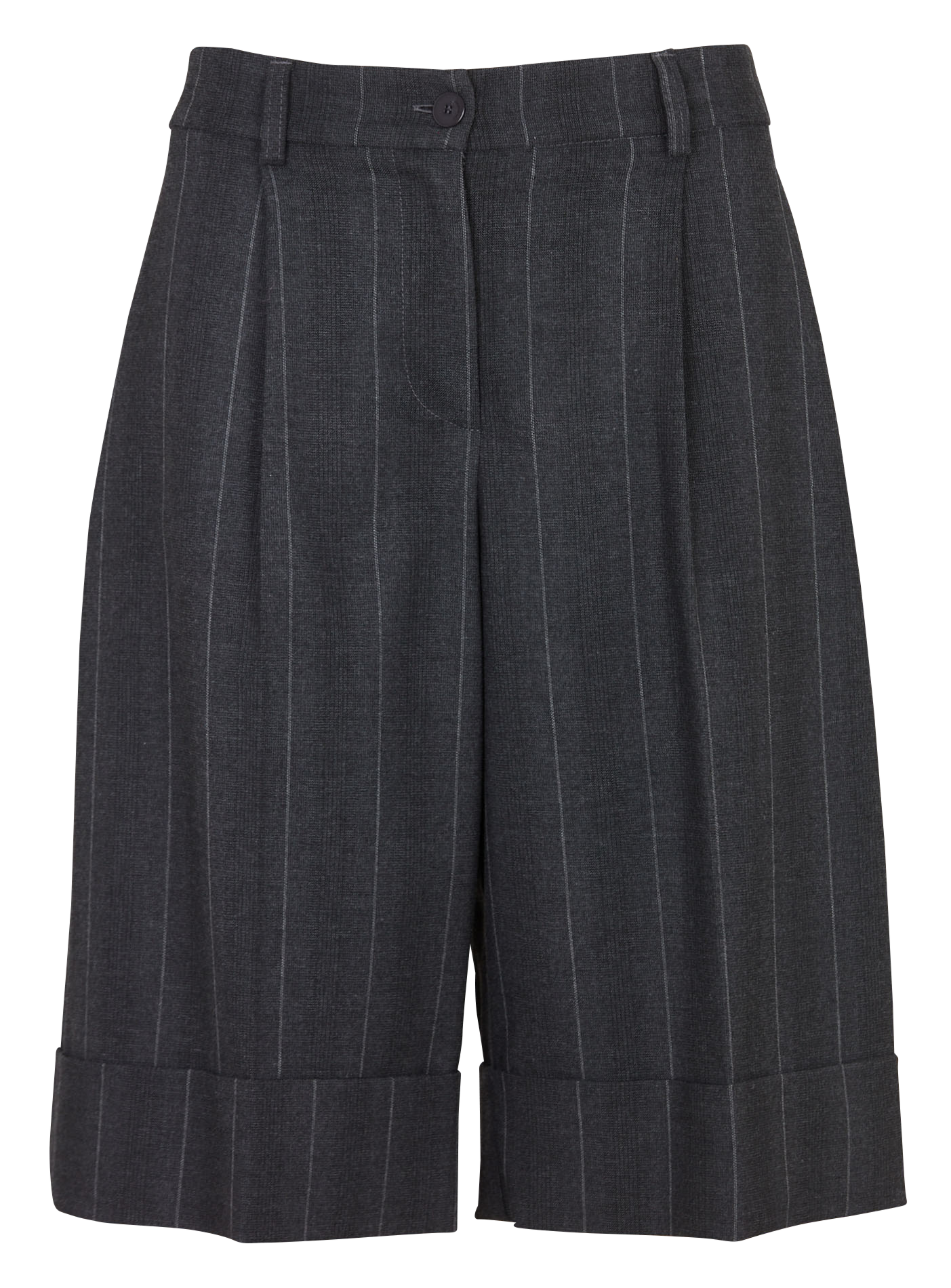 High-waisted striped Bermuda shorts IMPERIAL Grey