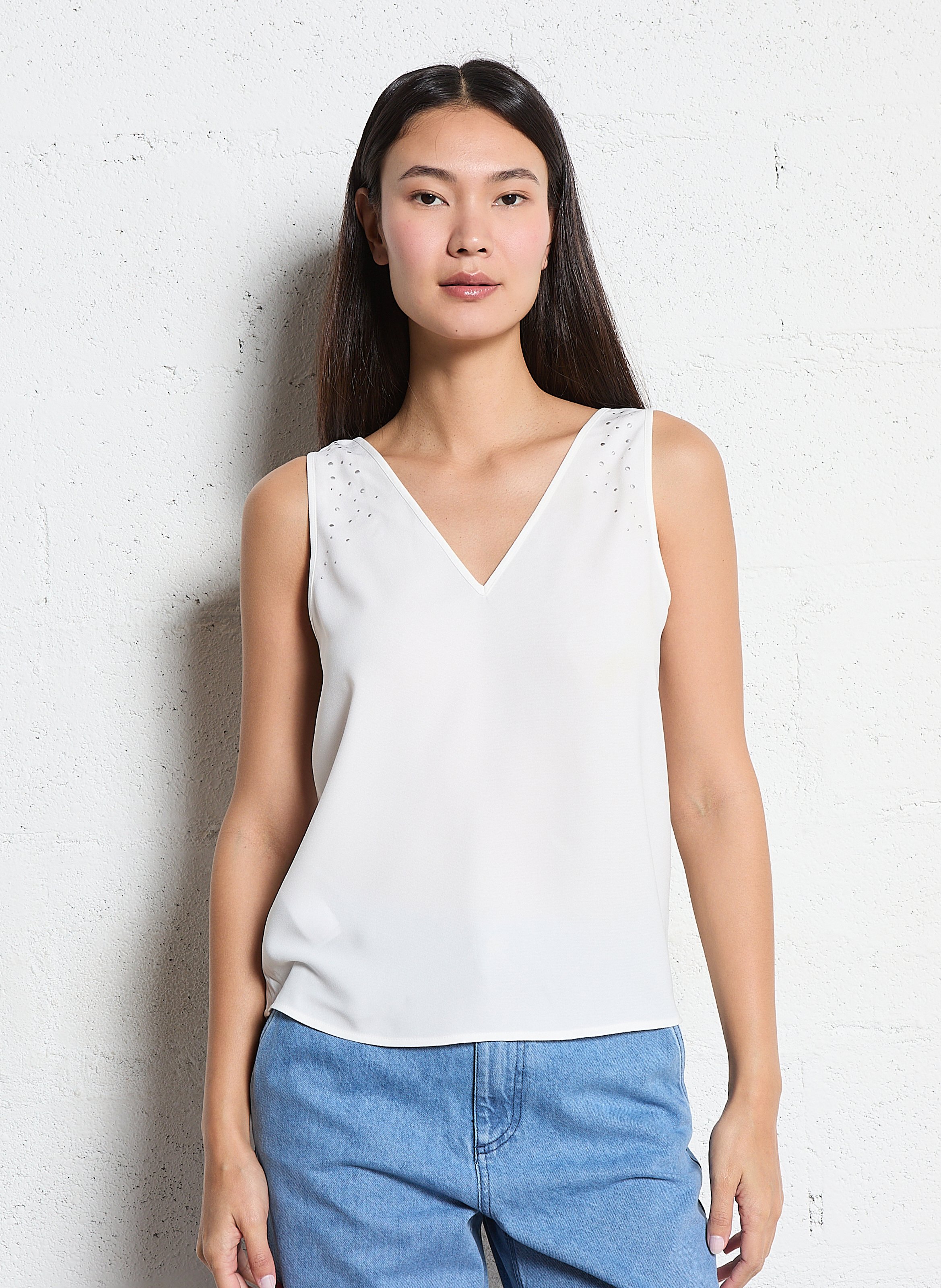 Round-neck top IKKS White