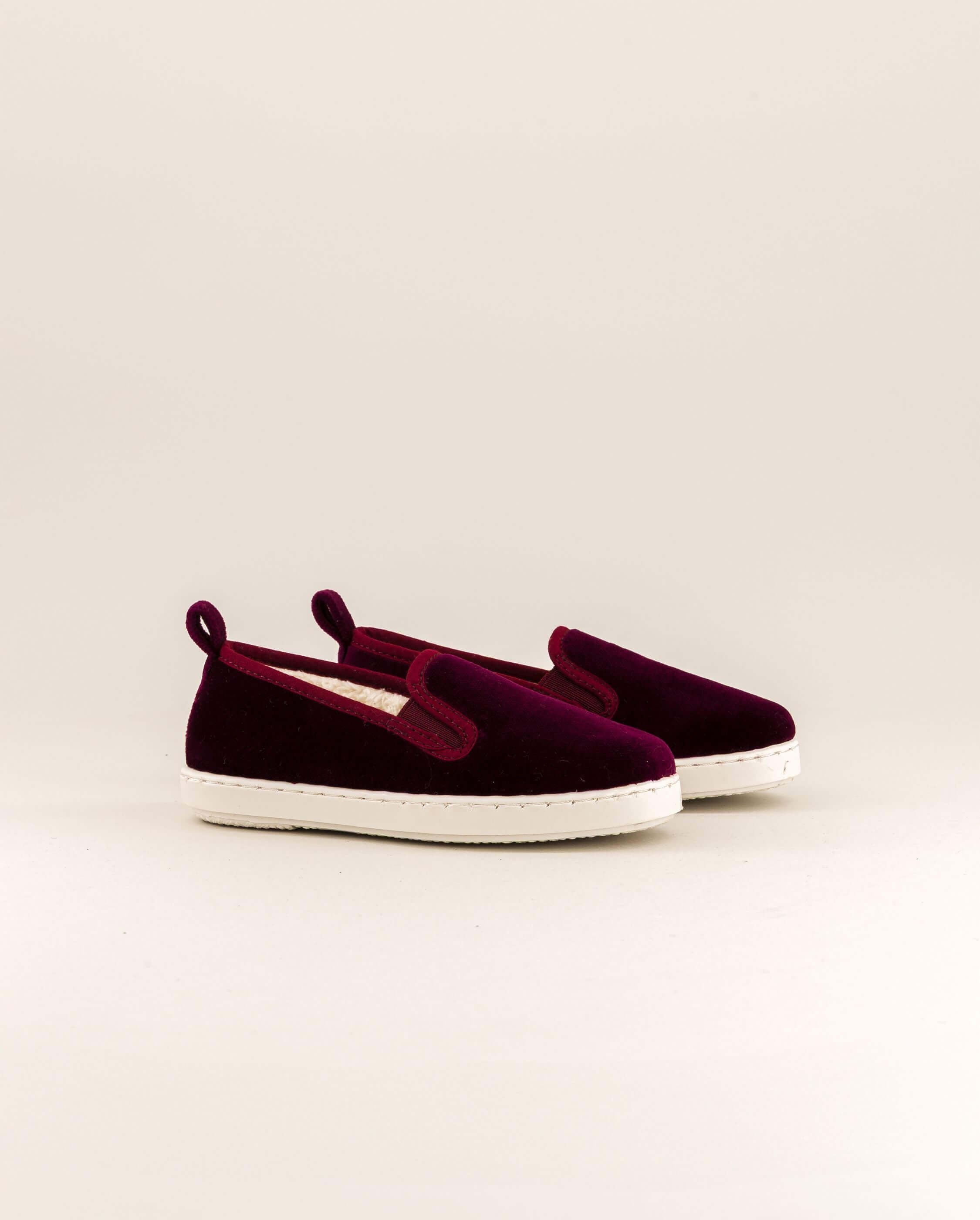 Velvet child slipper, burgundy ANGARDE Red