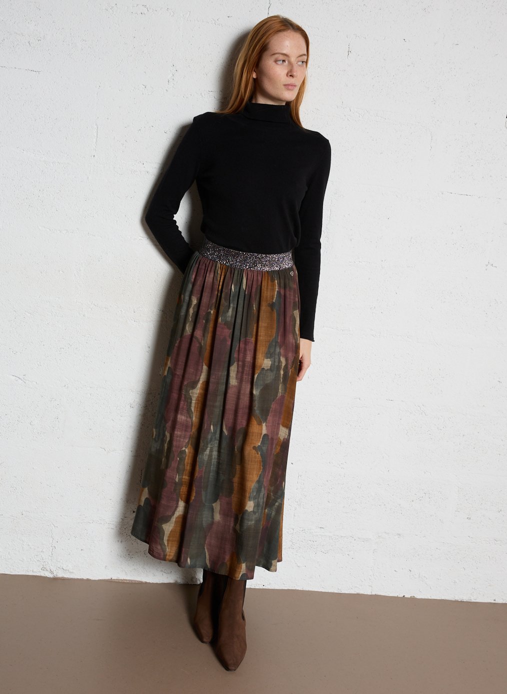 Jupe évasée imprimée PLEASE Multicolore