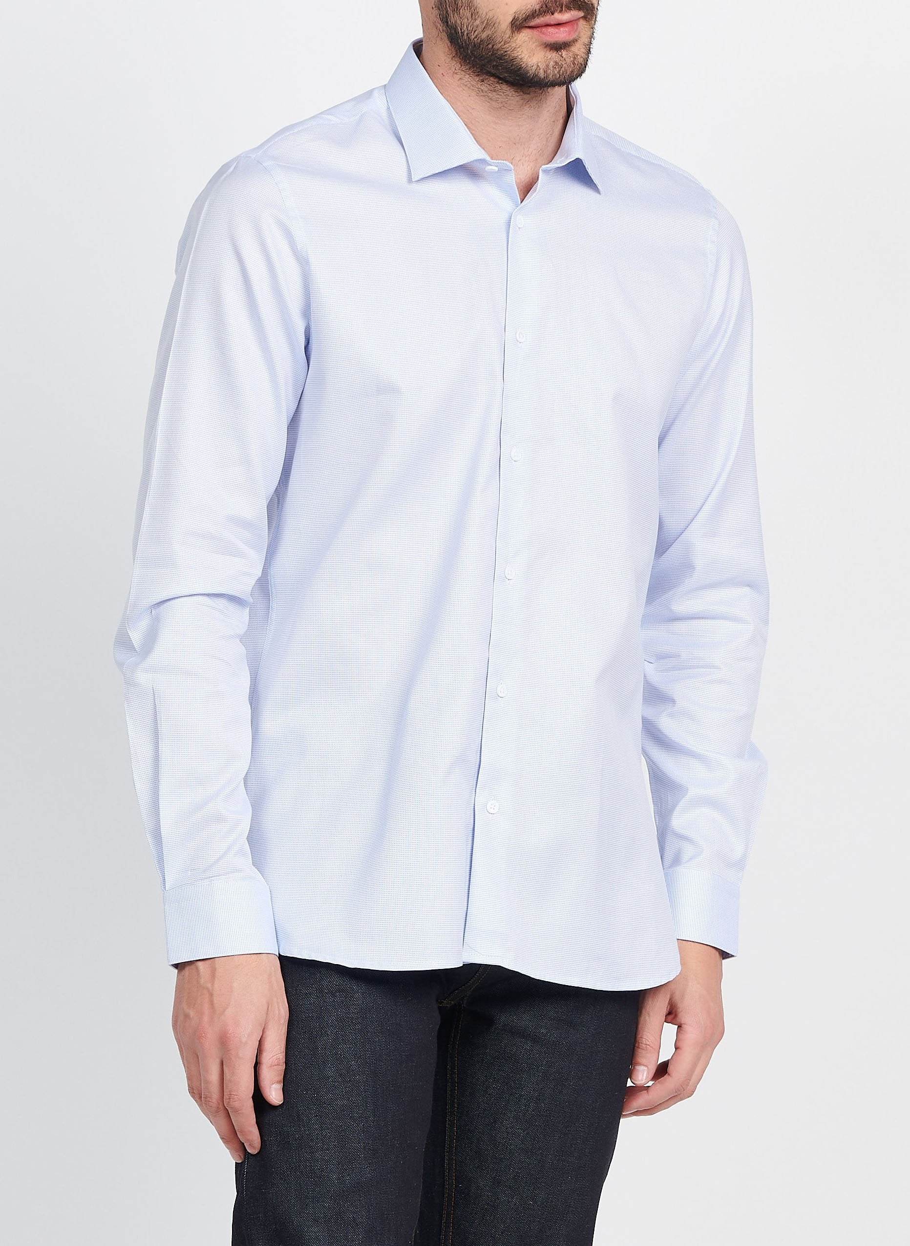 Cotton shirt with classic collar ATELIER PRIVE Blue