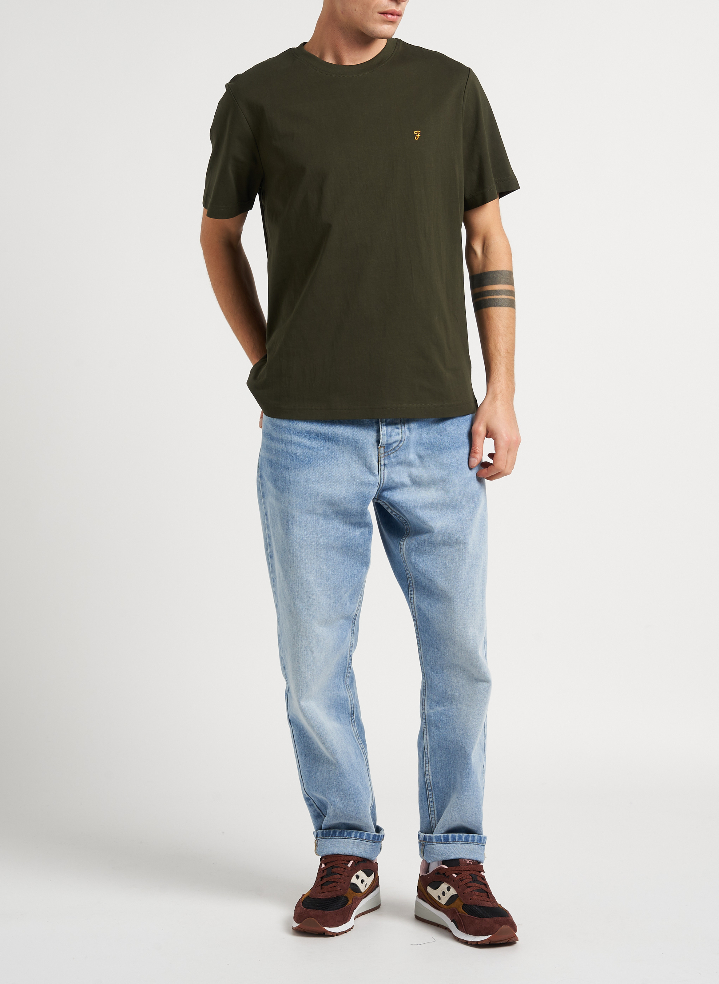 Rundhals-T-Shirt aus Bio-Baumwolle FARAH Grun