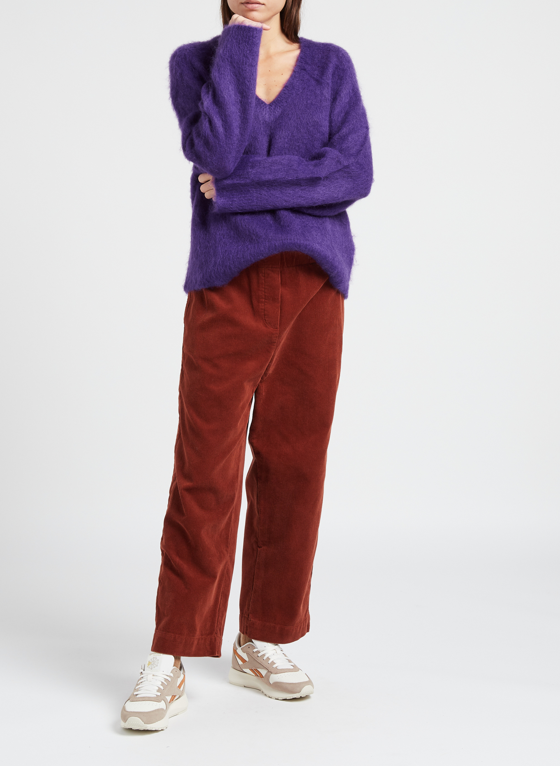 Rechte, katoenen broek BELLEPIECE Bruin