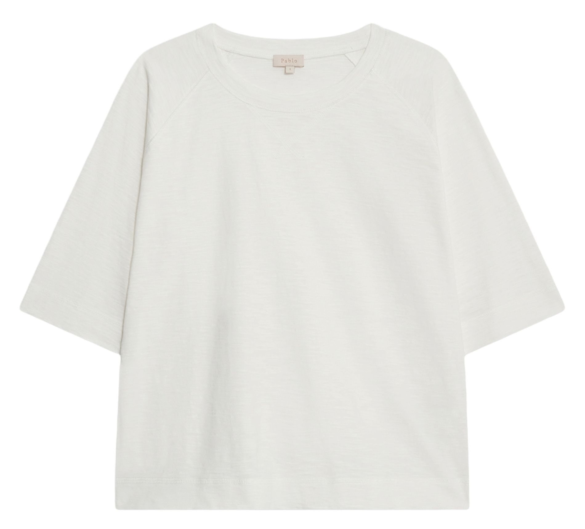 Tee-shirt oversize col rond en coton PABLO Blanc