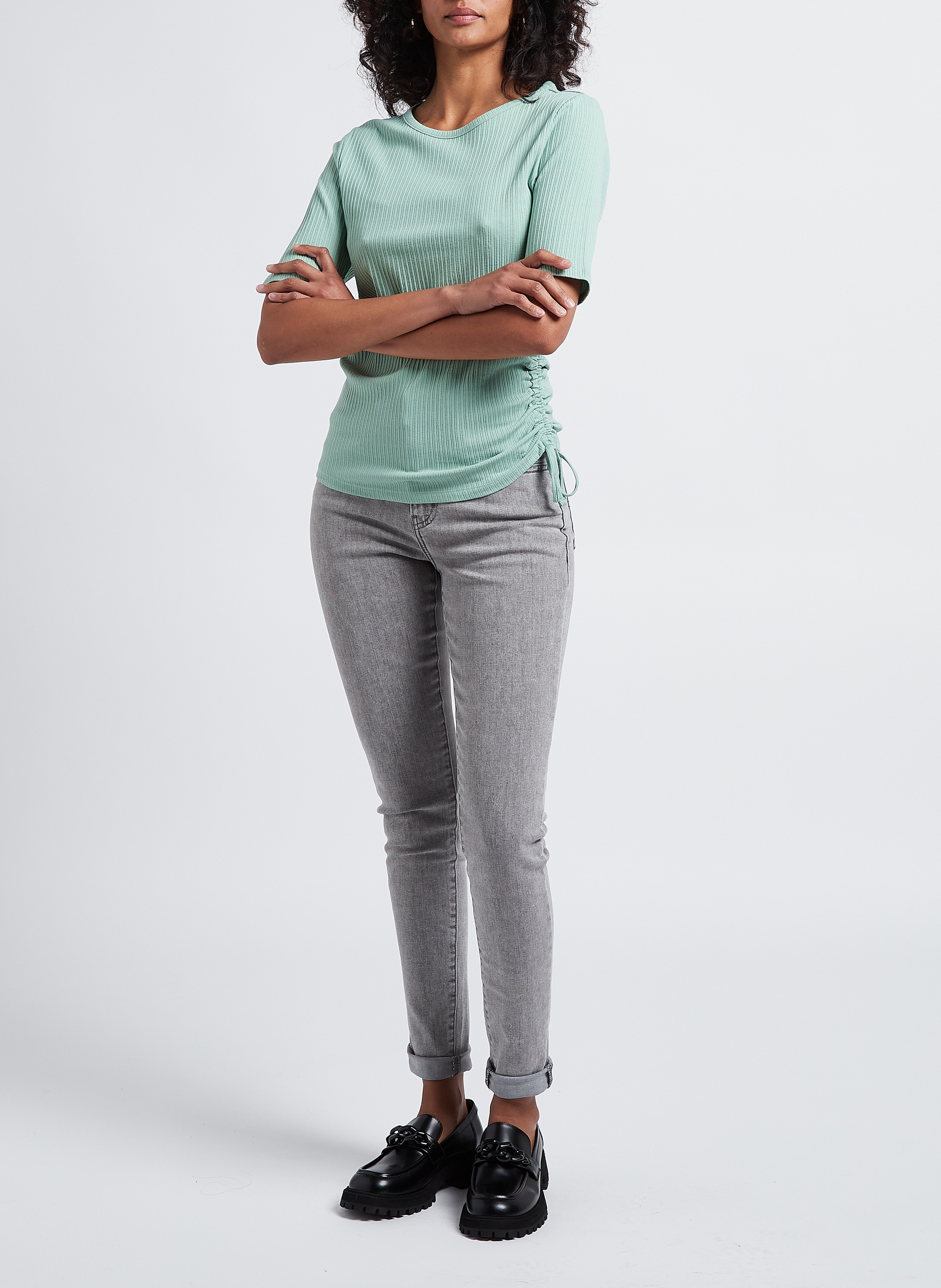Round-neck cotton-blend top LEVI'S Green